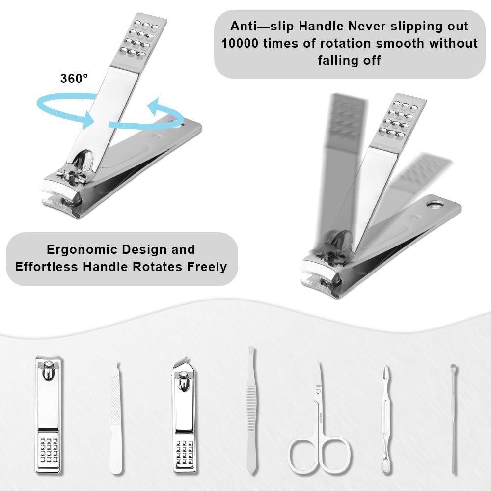 Manicure Kit Valentine Gift for Husband - Manicure Set, Nail Clippers Kit, 7 Pcs Manicure and Pedicure Kit, Black Nail Care Kit Valentine Easter Gifts For Men Dad Teens Boyfriend Father Women Mom - Image 4