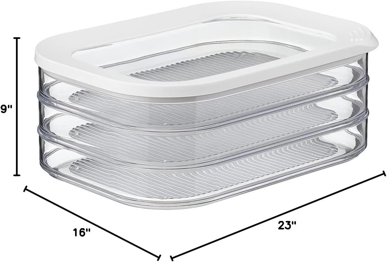 Mepal Modula Rounded Food Storage Box with Lid Set of 3 | Ideal for Cold Cuts, Cheese, and More | Stackable design | Transparent Framed Lid | BPA-Free, Nordic White (17oz/500ml) - Image 8