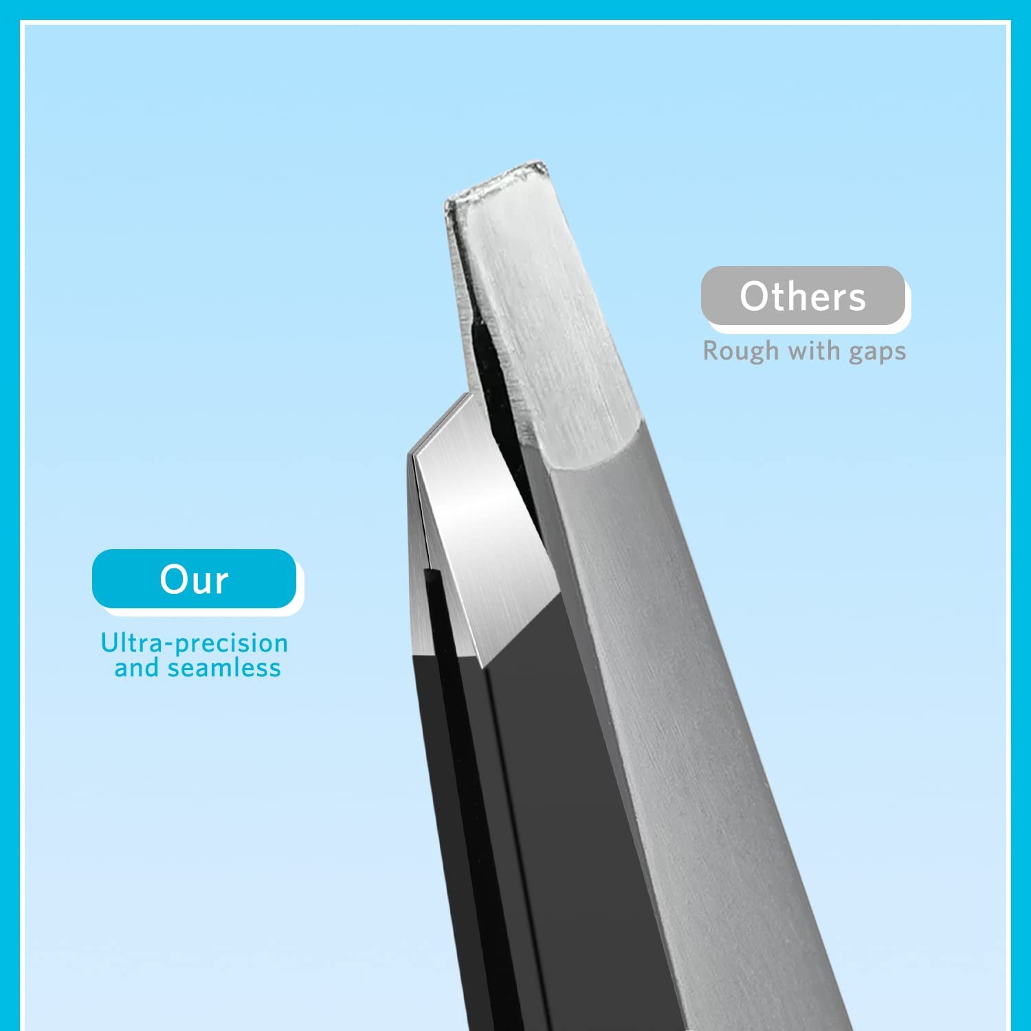 MORGLES Tweezers Set and Nail Clippers, 9 Pcs Stainless Steel Tweezers Kit for Men Professional Manicure Set for Men Grooming Kit with Leather Travel Case - Image 3