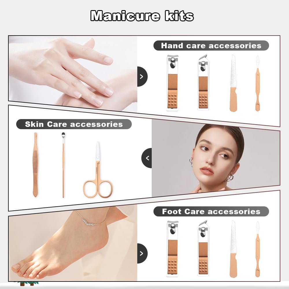 Manicure Kit Valentine Gift for Husband - Manicure Set, Nail Clippers Kit, 7 Pcs Manicure and Pedicure Kit, Black Nail Care Kit Valentine Easter Gifts For Men Dad Teens Boyfriend Father Women Mom - Image 6