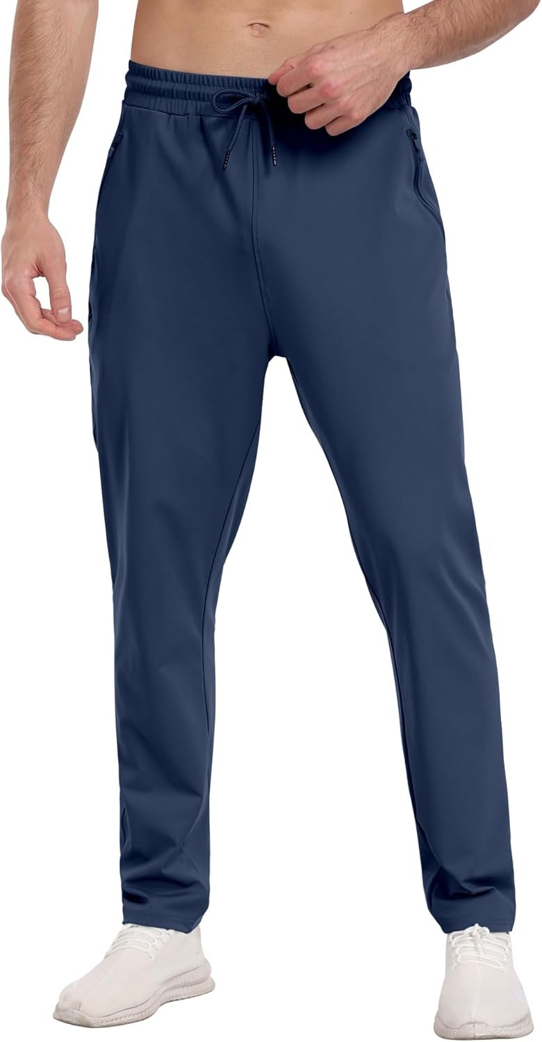 3 Pack Mens Athletic Sweatpants with Zipper Pockets,Workout Gym Joggers Pants for Men Running Jogging Pants - Image 4
