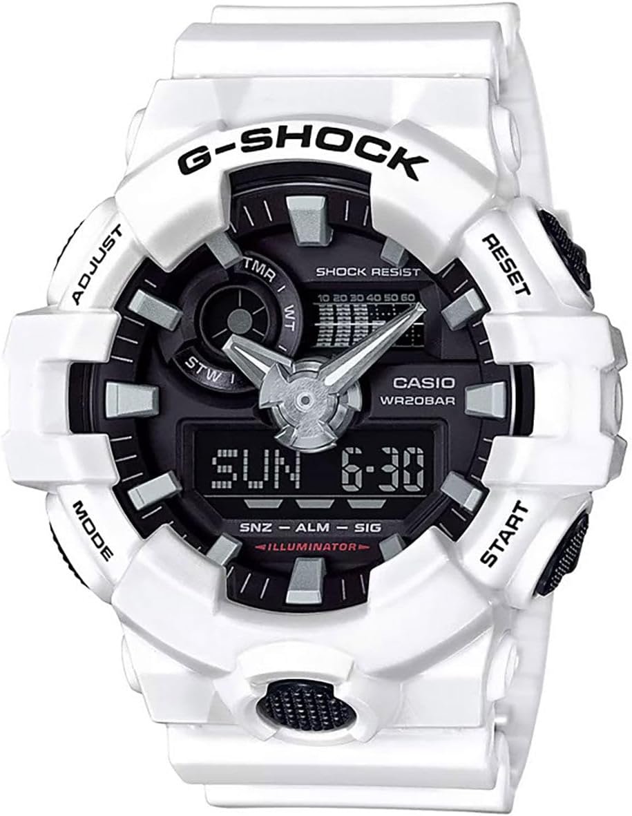 Casio Men's 'G Shock' Quartz Resin Casual Watch, Color:White (Model: GA-700-7ACR) - Image 2