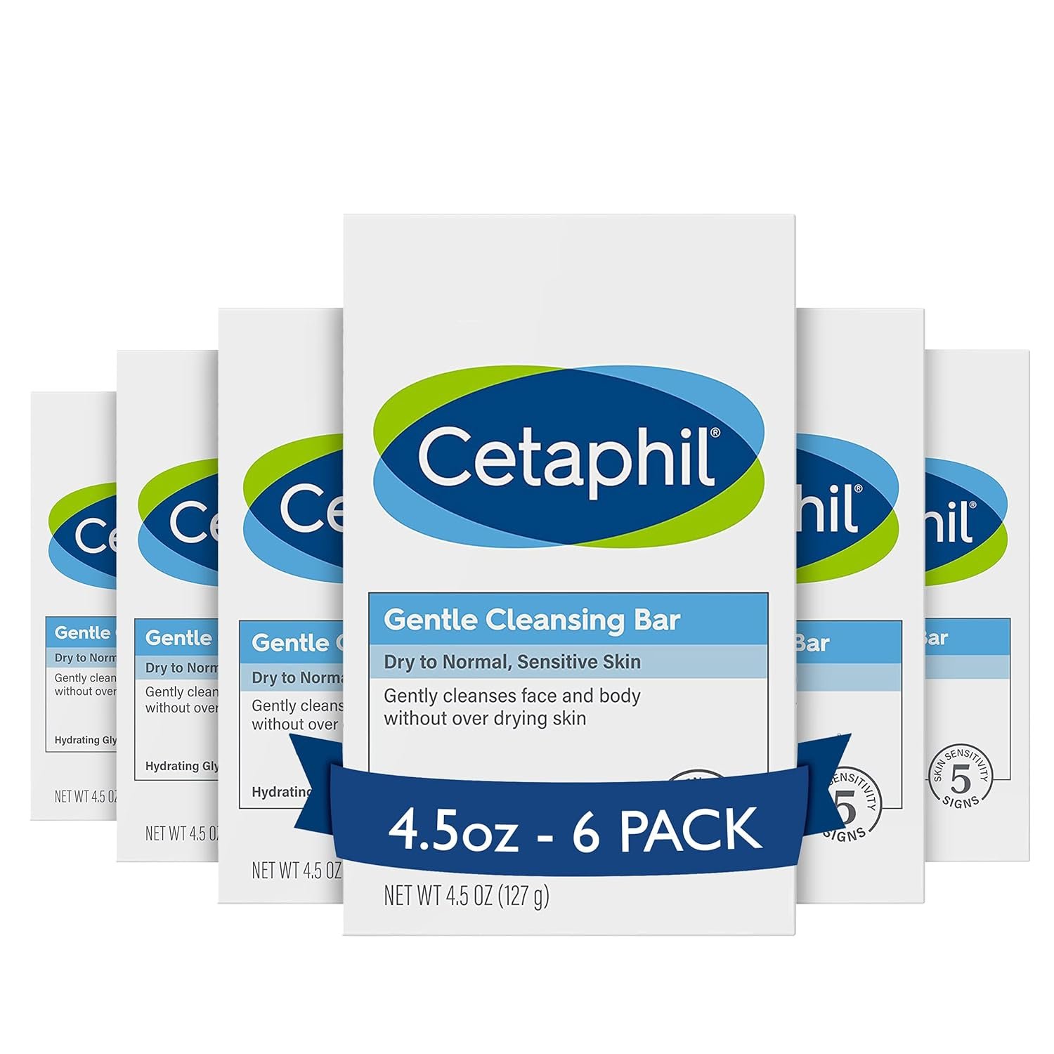 CETAPHIL Gentle Cleansing Bar, 4.5 oz Bar (Pack of 6), Nourishing Cleansing Bar For Dry, Sensitive Skin, Non-Comedogenic, (Packaging May Vary) - Image 2
