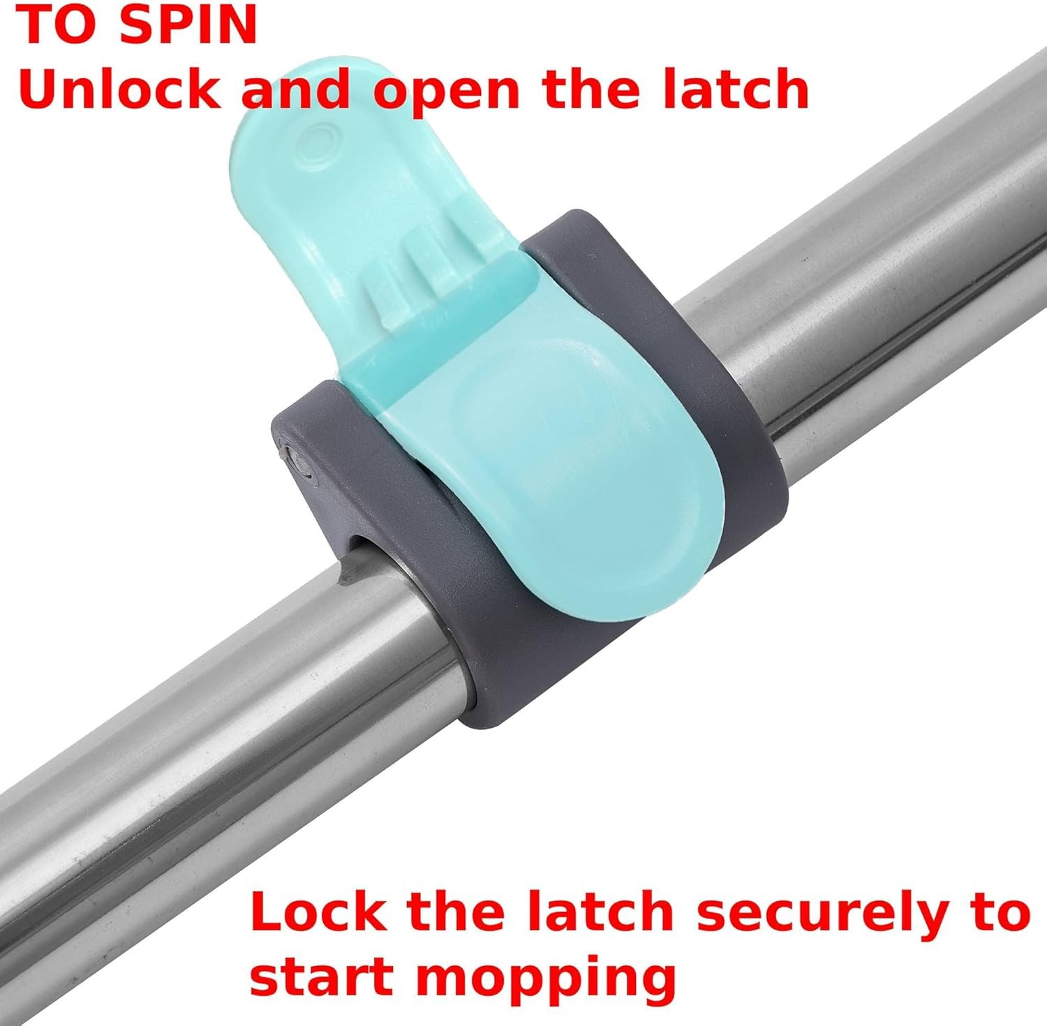 True & Tidy True Clean Mop and Bucket System, Includes Square Spin Mop, Dual Compartment Mop Bucket and 2 Thick Machine Washable Mop Pads (Spin Mop) - Image 10