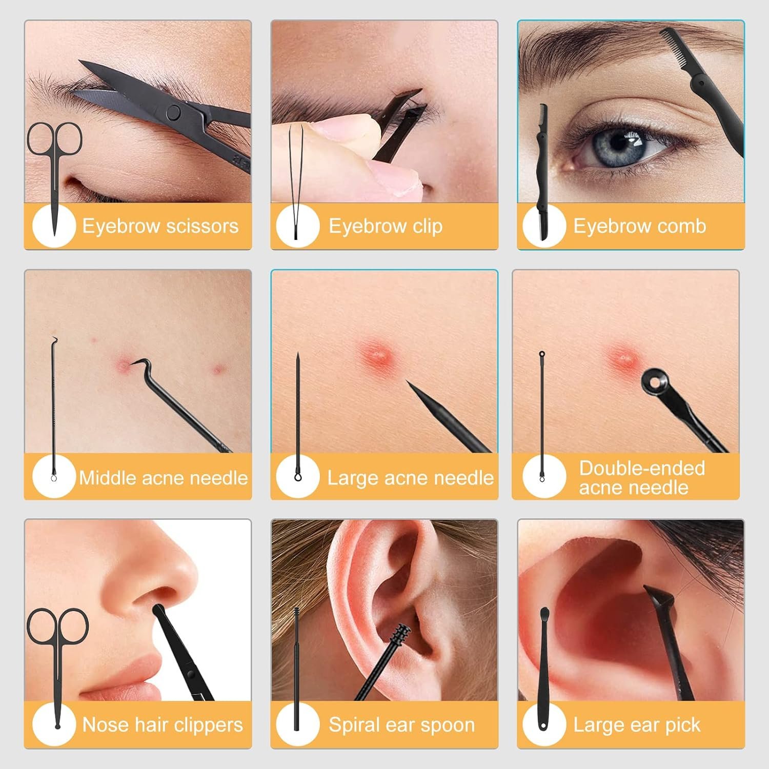 Nail Clippers Sets High Precisio Stainless Steel Nail Cutter Pedicure Kit Nail File Sharp Nail Scissors and Clipper Manicure Pedicure Kit Fingernails & Toenails with Portable cas (Red/Black_25 in 1) - Image 5