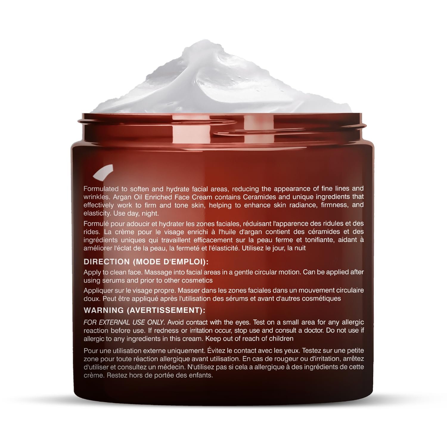 Majestic Pure Whipped Argan Oil Moisturizer Face Cream for Women & Men - With Vitamin E A, Collagen & Ceramides - Hydrates Dry Skin, Oily Skin, Reduces Appearance of Fine Lines – 8oz - Image 4