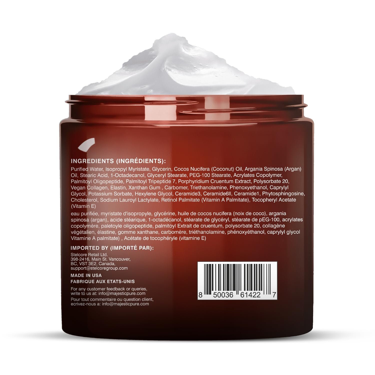 Majestic Pure Whipped Argan Oil Moisturizer Face Cream for Women & Men - With Vitamin E A, Collagen & Ceramides - Hydrates Dry Skin, Oily Skin, Reduces Appearance of Fine Lines – 8oz - Image 6