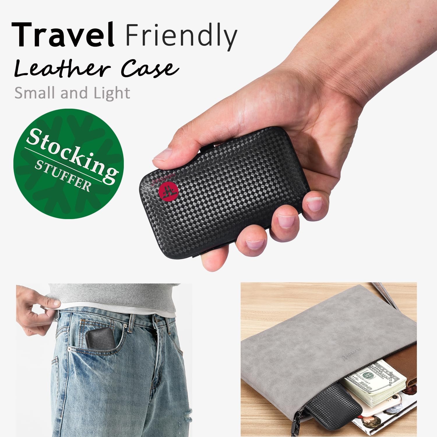 Manicure Set 9 in 1 Stainless Steel, Nail Clippers Scissors Pedicure Tools Kit - Portable Travel Grooming Kit for Men and Women with Black/Red Leather Case (Red) - Image 8