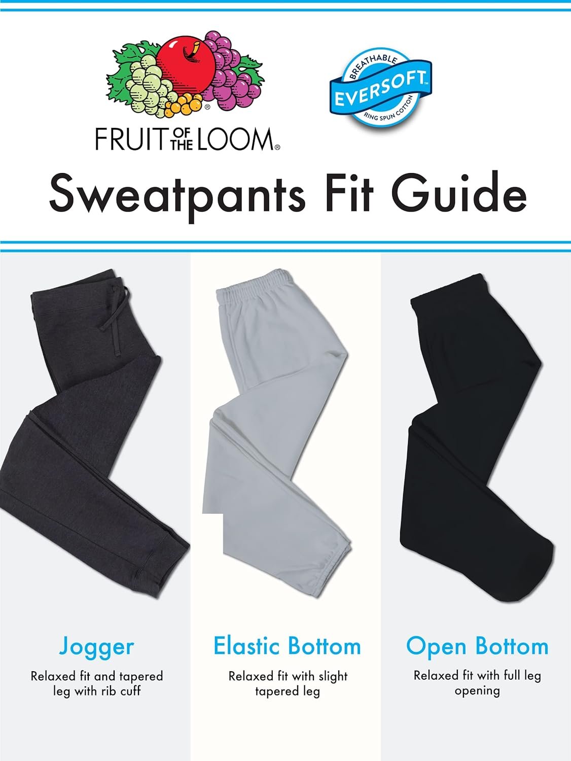Fruit of the Loom Eversoft Fleece Elastic Bottom Sweatpants with Pockets, Relaxed Fit, Moisture Wicking, Breathable - Image 5