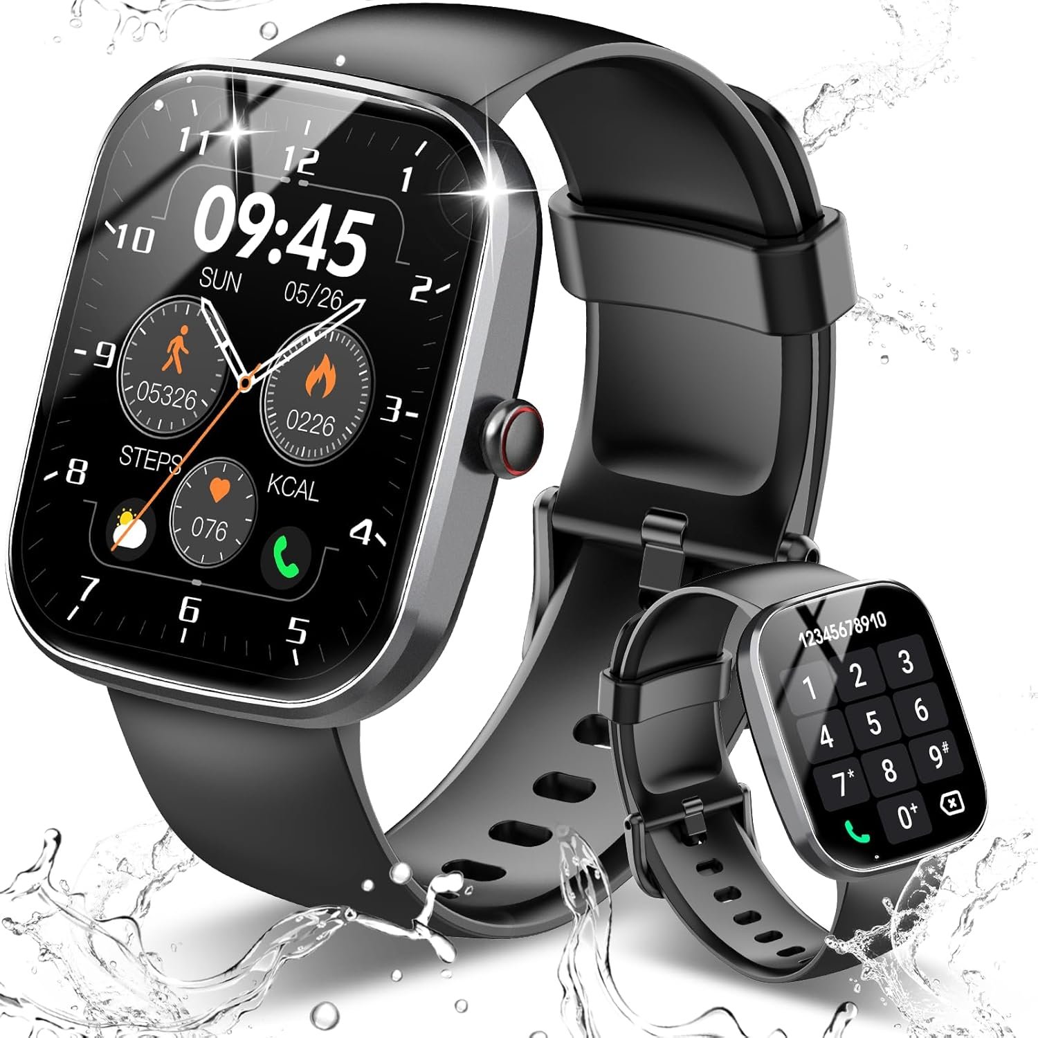 Smart Watch, 1.91" HD Screen Smartwatch for Men Women(Answer/Make Call), Fitness Watch with Heart Rate/Sleep Monitor/Steps Monitor, 110+ Sports Modes, IP68 Waterproof Activity Trackers for Android iOS - Image 2