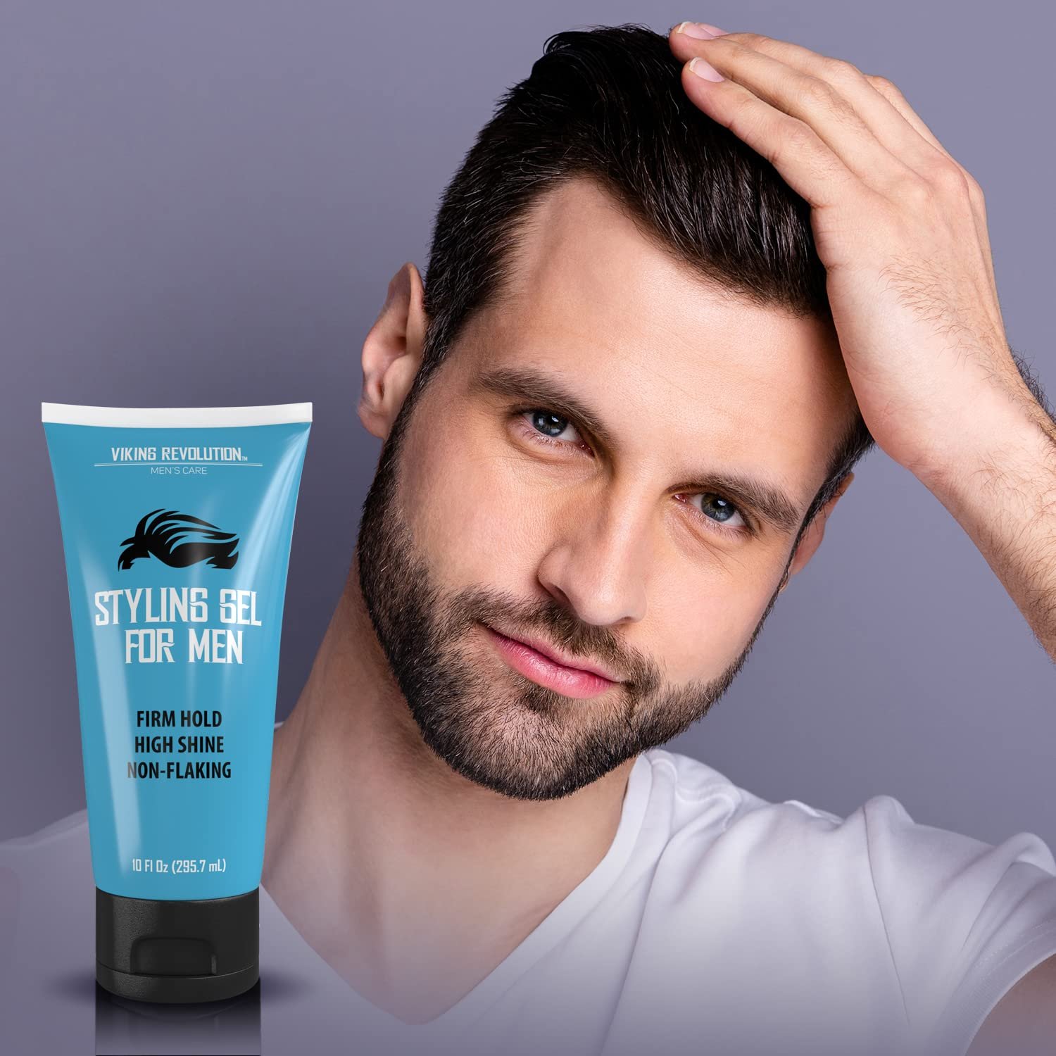 Hair Gel for Men Strong Hold - Mens Hair Gel Extra Strength - Styling Gel for Hair Clear Hair Gel - Firm Hold Gel Hair High Shine Non-Flaking Curly Hair Gel (10oz) - Image 7