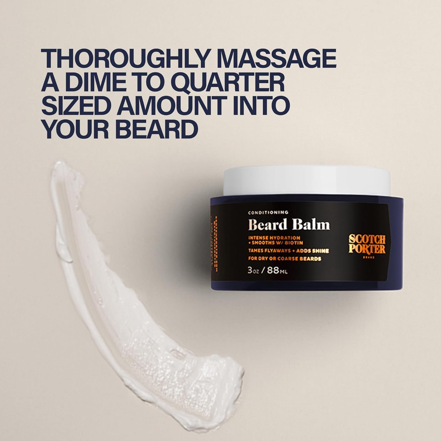 Scotch Porter Conditioning Beard Balm – Smooth, Shape, Moisturize & Soften Coarse, Dry Beard Hair while Encouraging Growth for a Fuller/Healthier-Looking Beard – Original Scent, 3 oz. Jar - Image 8