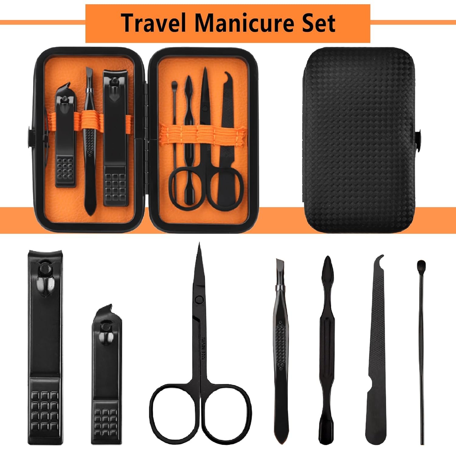 Manicure Set Men Nail Clipper Set Personal Care Nail Grooming Kits Travel Nail Care Set Manicure Nail Clippers Pedicure Kit Basic Nail Care Tools Gift for Men Women - Image 8