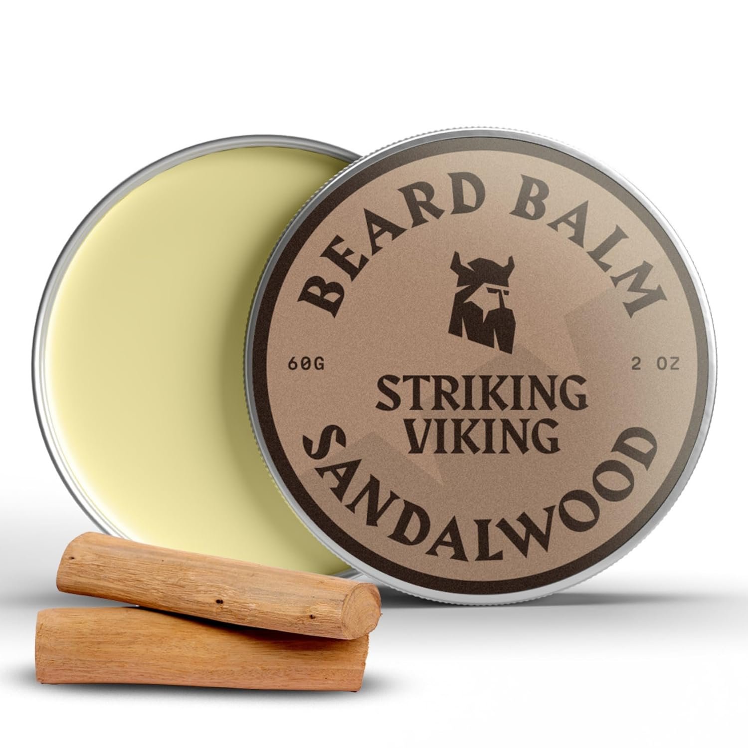 Beard Balm for Men - Leave in Beard Conditioner - Beard Styling Balm Made of Natural & Organic Beard Butter, Argan & Jojoba Beard Oils - Strengthens & Softens Beards - Sandalwood, 2 Ounce (Pack of 1) - Image 2