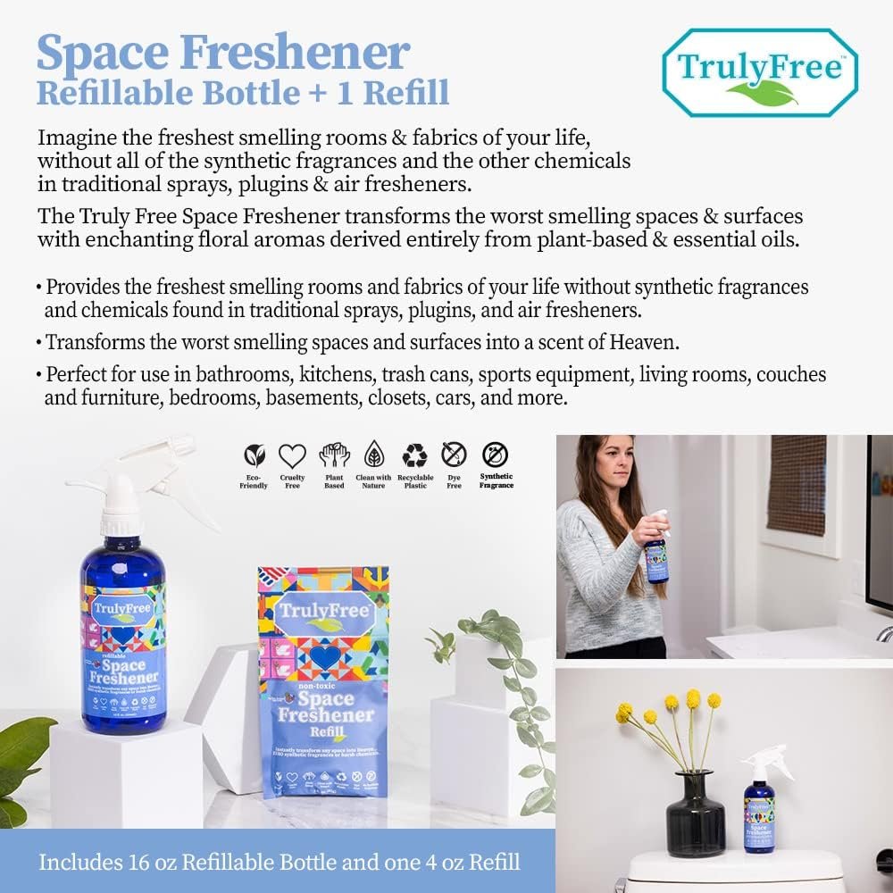 Truly Free 4-in-1 Ultimate Multipurpose Cleaning Supplies Kit for Home & Bathroom – Includes Bathroom Cleaner, Aloe Hand Soap, Space Freshener, & Cleaning Cloths - Image 5