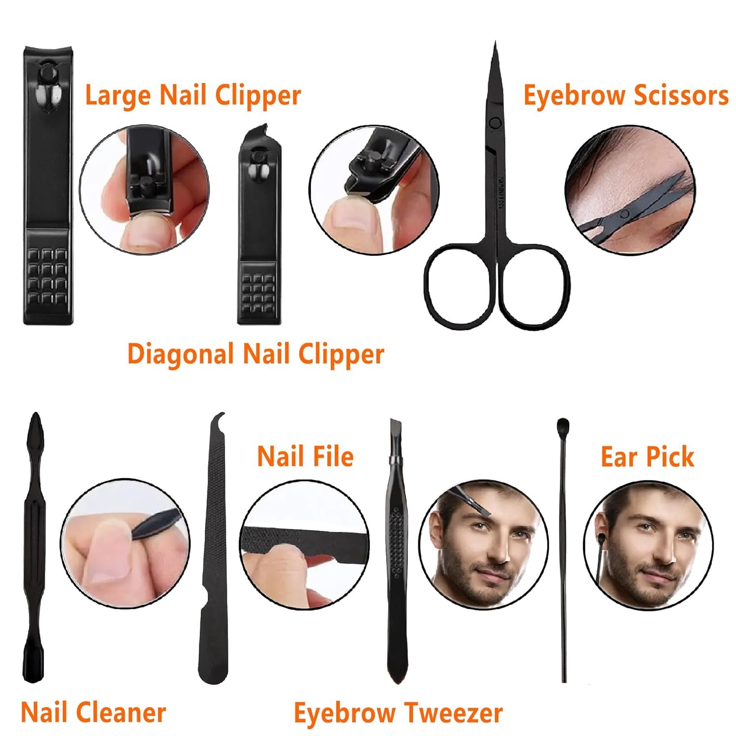 Manicure Set Men Nail Clipper Set Personal Care Nail Grooming Kits Travel Nail Care Set Manicure Nail Clippers Pedicure Kit Basic Nail Care Tools Gift for Men Women - Image 6