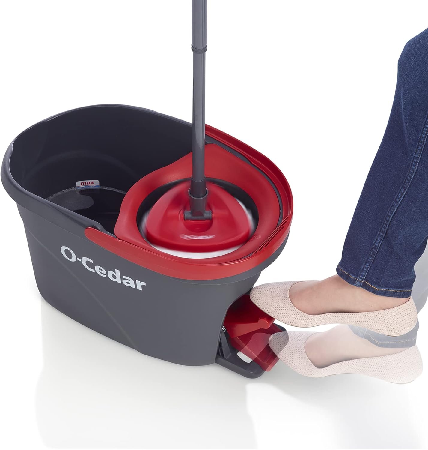 O-Cedar EasyWring Microfiber Spin Mop, Bucket Floor Cleaning System, Red, Gray, Standard - Image 11