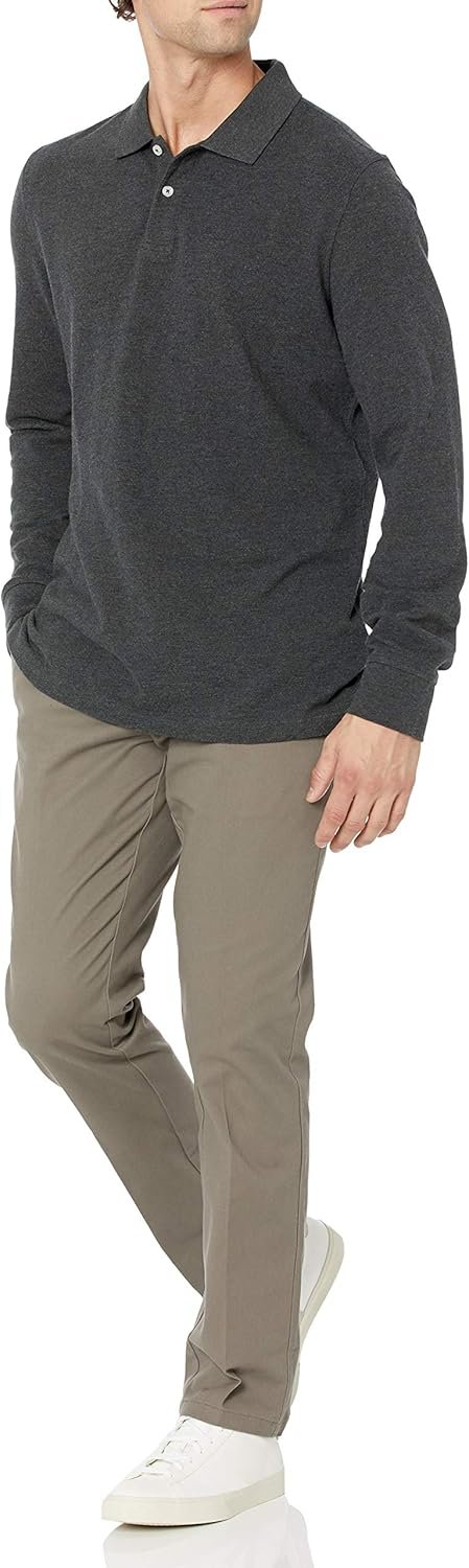 Amazon Essentials Long-Sleeve Polo Shirt for Men, Slim Fit Pique - Image 5