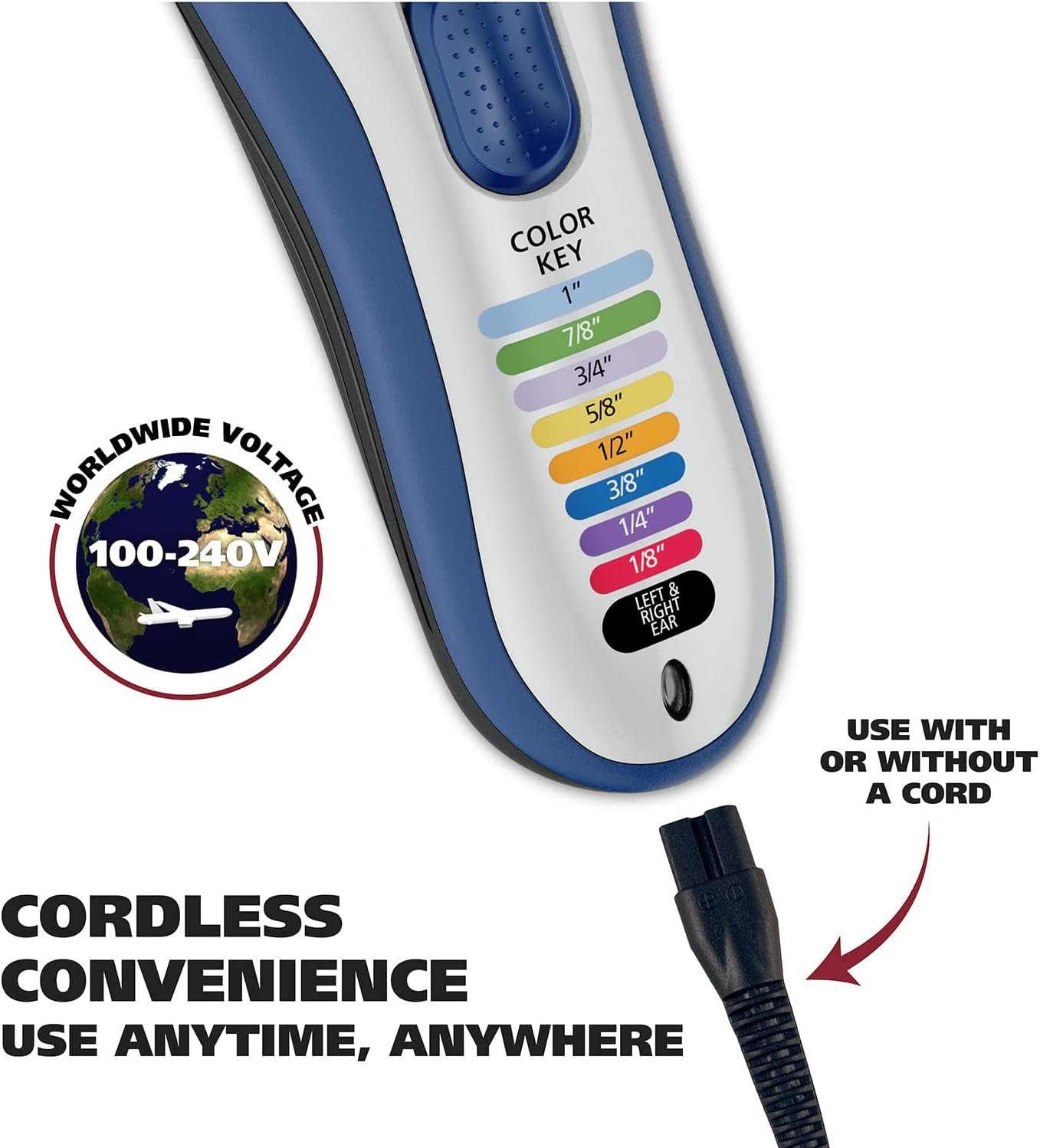 Wahl Color Pro Cordless Rechargeable Hair Clipper & Trimmer – Easy Color-Coded Guide Combs - for Men, Women, & Children – Model 9649P - Image 5