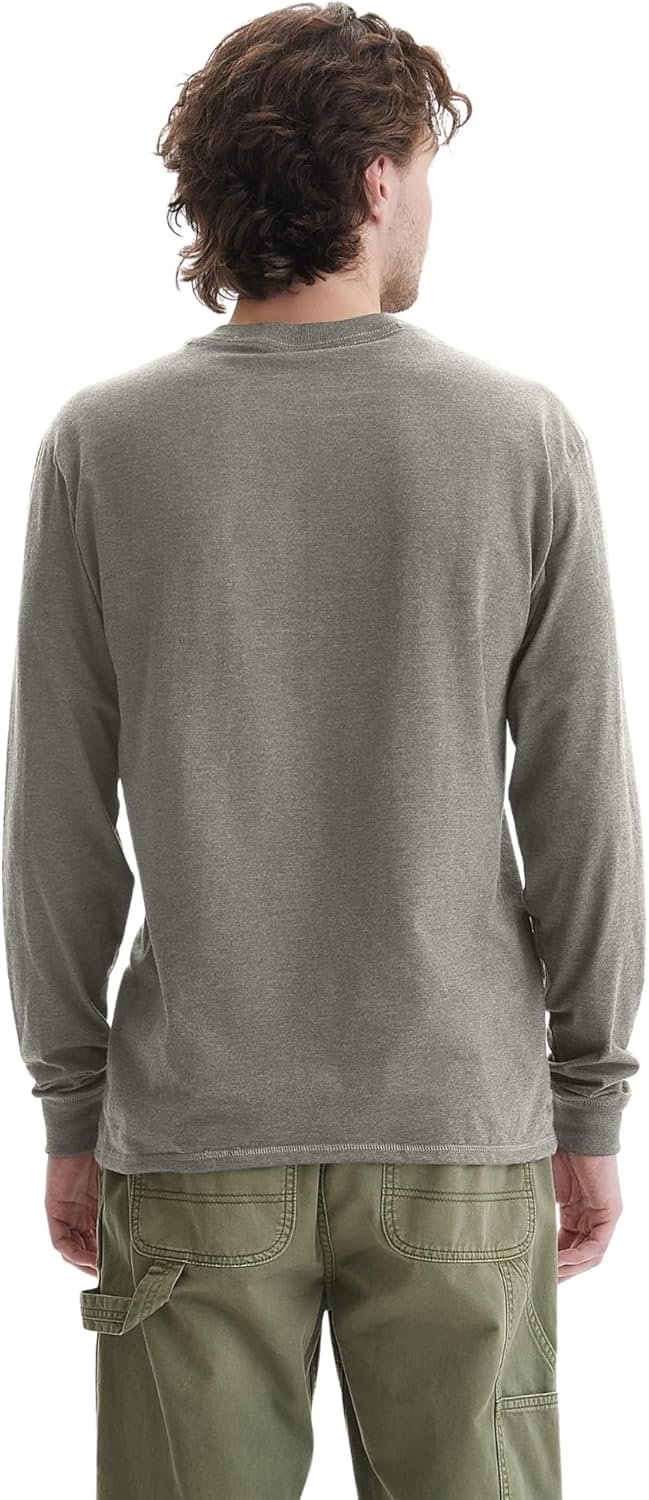 Hanes Men's T-Shirts, Men's BeefyT Henley Shirts, Men's Cotton Long Sleeve Shirts - Image 5
