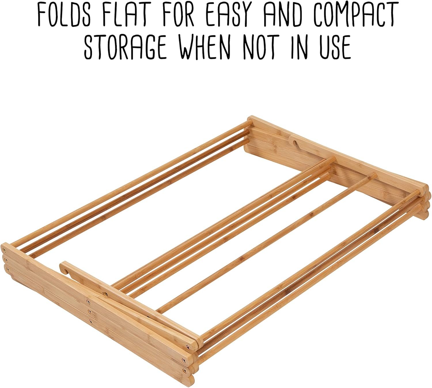 Honey-Can-Do Collapsible Clothes Drying Rack, Bamboo DRY-09508 Natural - Image 7