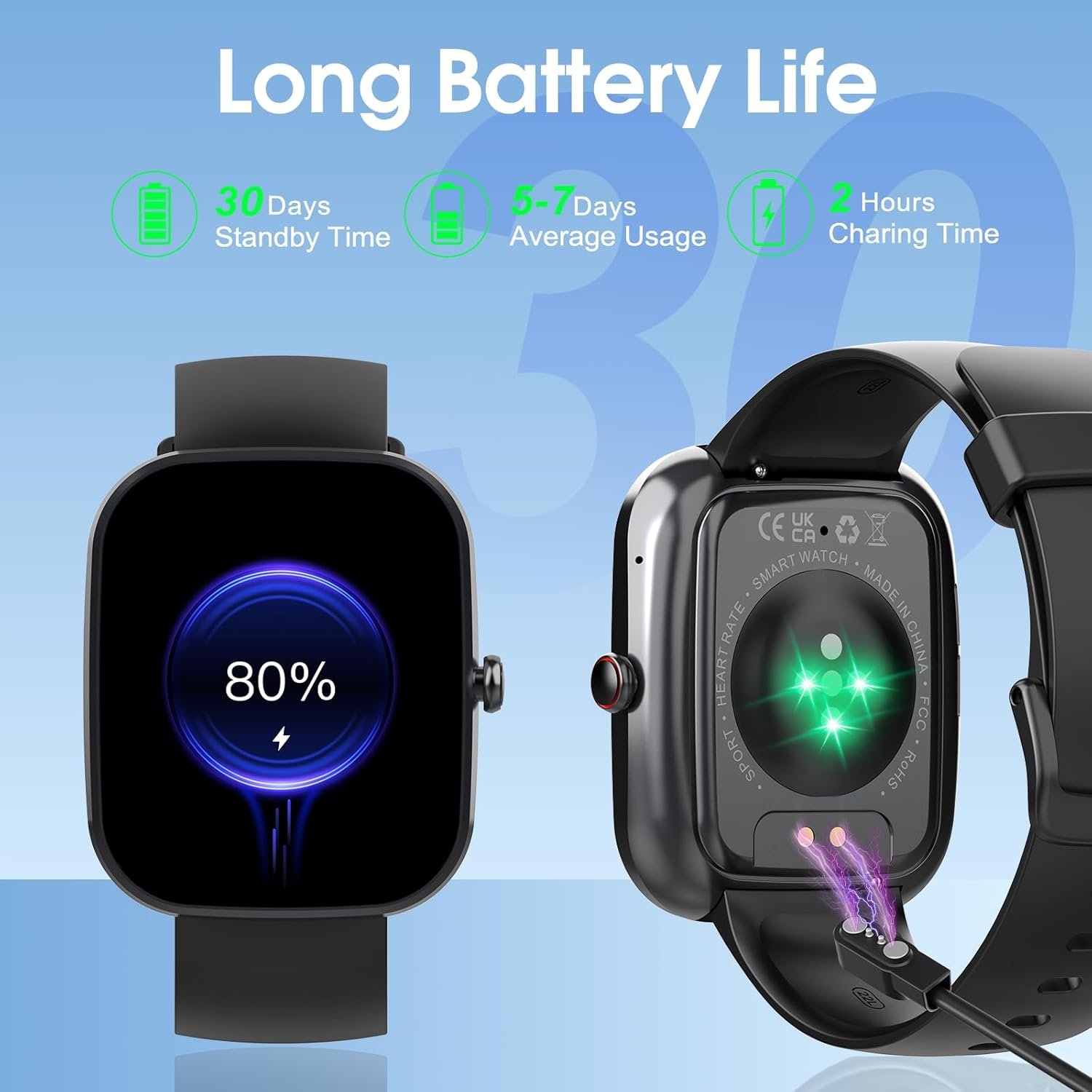 Smart Watch, 1.91" HD Screen Smartwatch for Men Women(Answer/Make Call), Fitness Watch with Heart Rate/Sleep Monitor/Steps Monitor, 110+ Sports Modes, IP68 Waterproof Activity Trackers for Android iOS - Image 8