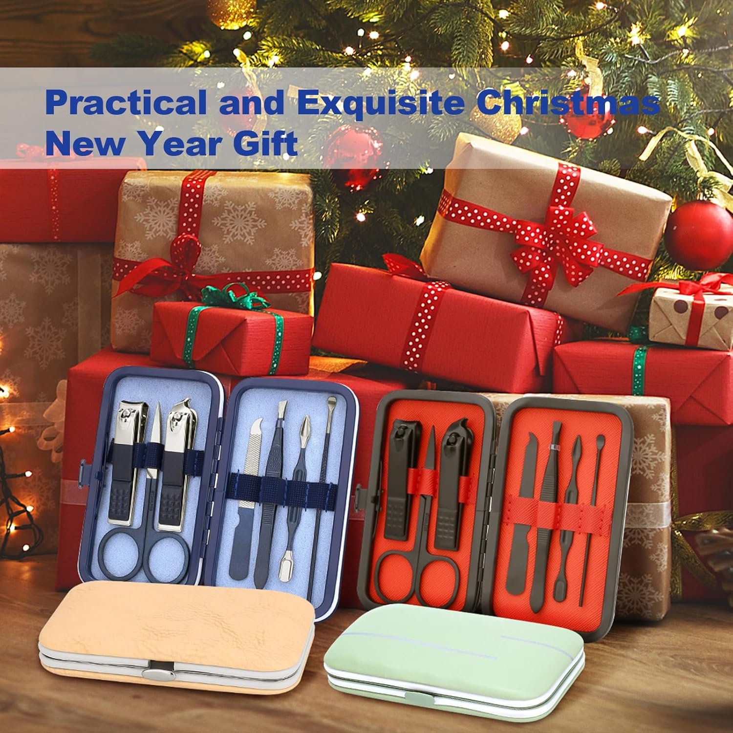 Manicure Set-Stainless Steel Nail Care Set-Professional 7 in 1 Ingrown Toenail Clipper Grooming Tool-Pedicure Kit & Toe Nail Cutter-Thick Nail Scissors Toiletries with Cuticle Trimmer (Blue) - Image 3