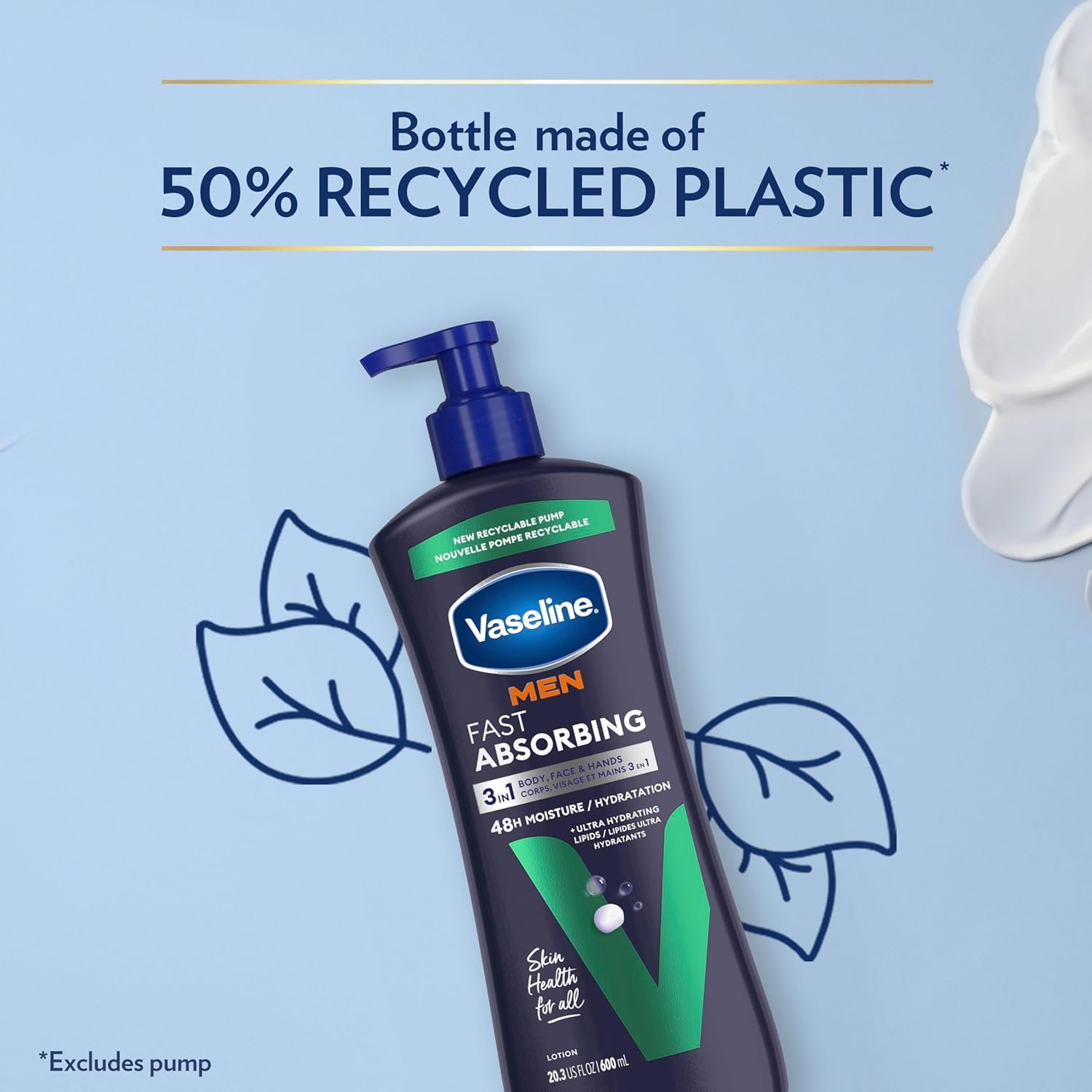 Vaseline Men's Healing Moisture Hand & Body Lotion For Dry or Cracked Skin Fast Absorbing Non-Greasy Lotion for Men 20.3 oz, Pack of 3 - Image 6