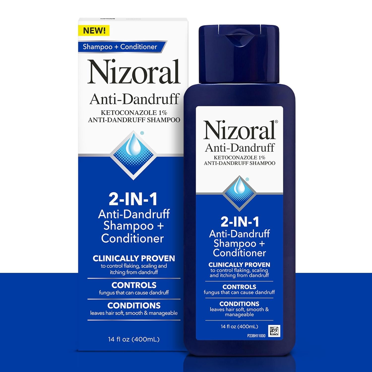 Nizoral 2-IN-1 Anti-Dandruff Shampoo & Conditioner with 1% Ketoconazole, 14 fl oz - Image 3