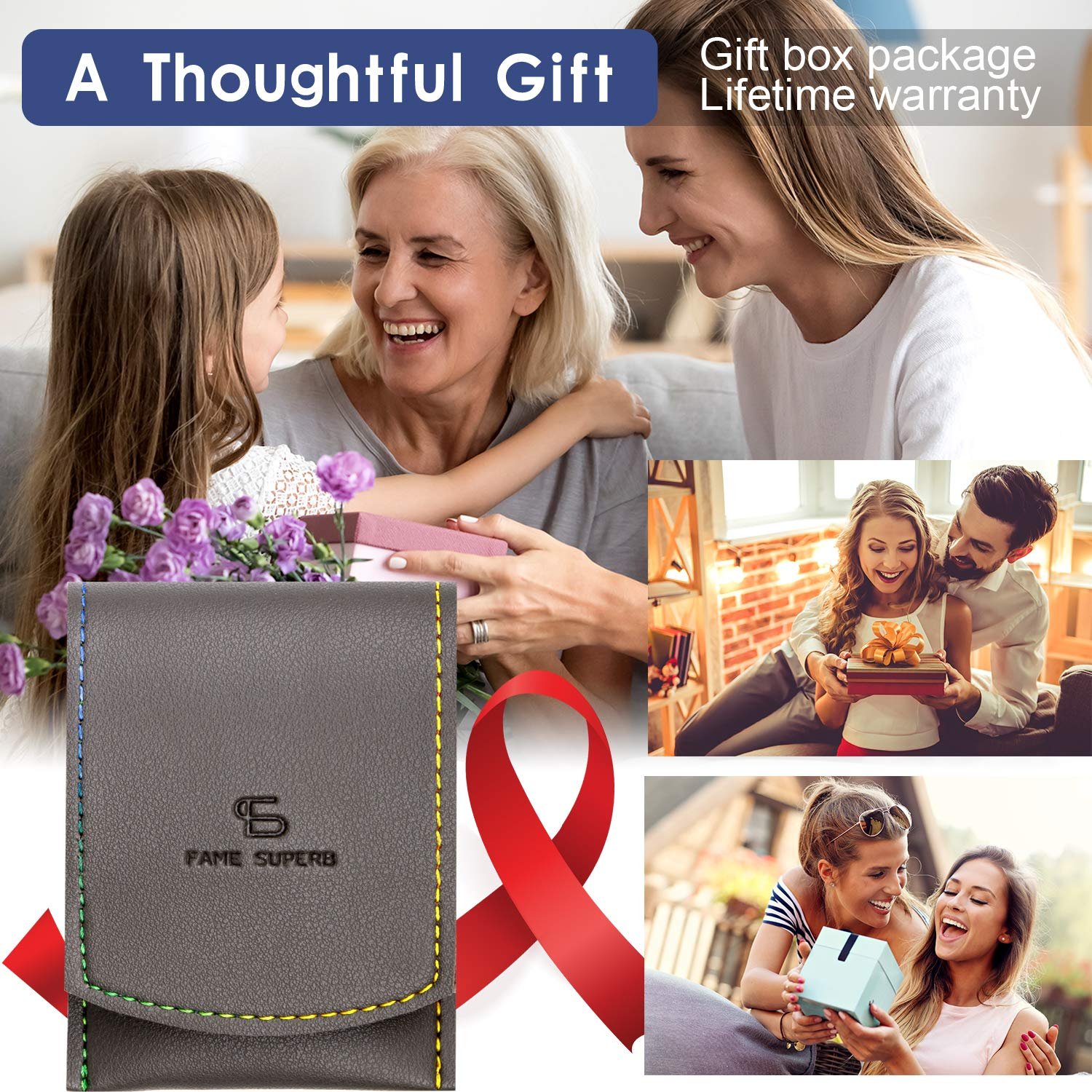 Manicure Pedicure Kit Nail Clippers Set Fingernails & Toenails Vibrissac Scissor 5 Pieces Best Care Tools for Man & Women with Travel Case (Gray/Black_A) (Gray/Black_A) - Image 7