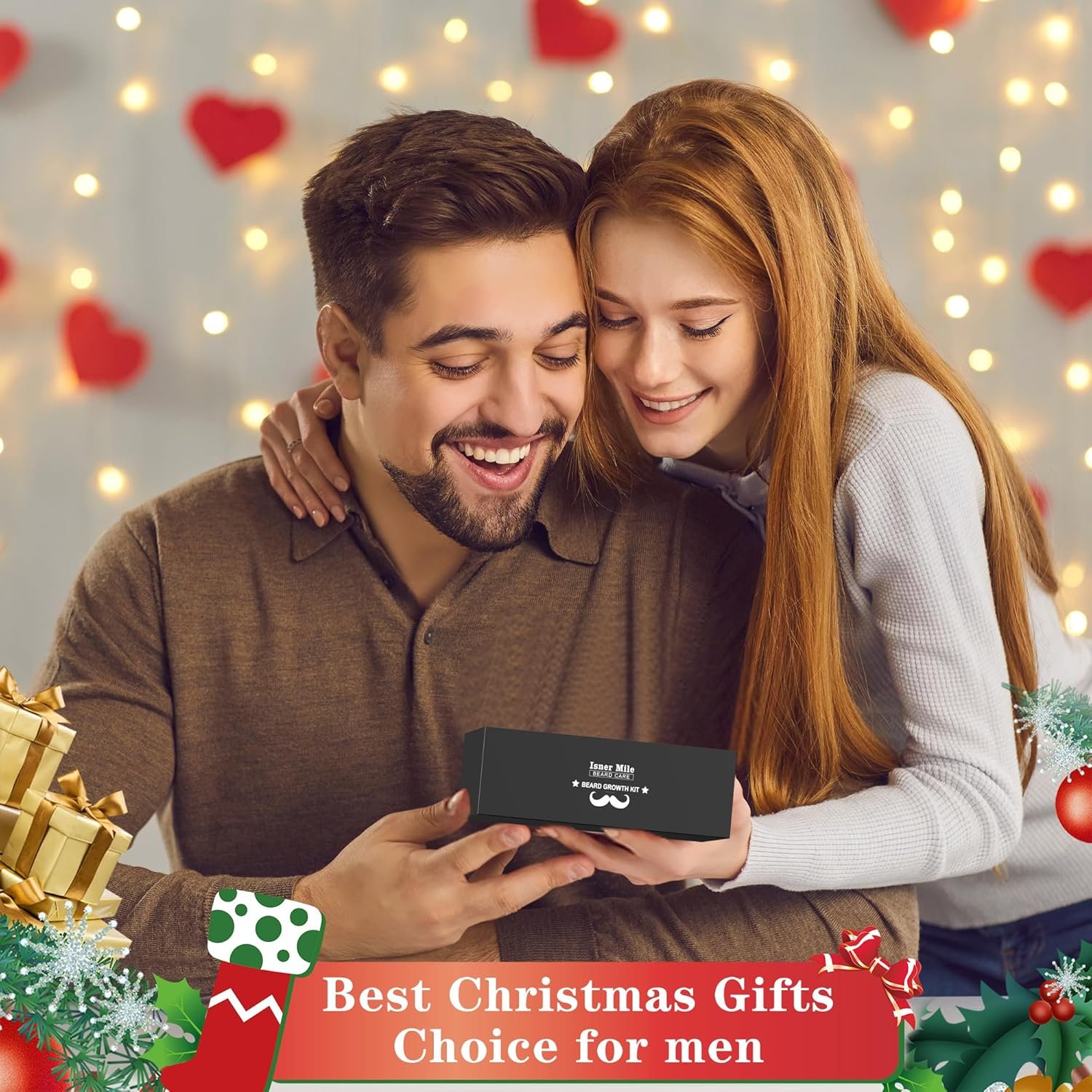 Isner Mile Beard Kit for Men, Grooming & Trimming Set with Beard Shampoo Wash, Beard Oil, Balm, Brush, Comb, Scissors & Storage Bag, Birthday Gifts Valentines Day Gifts for Him Dad Men Boyfriend - Image 3