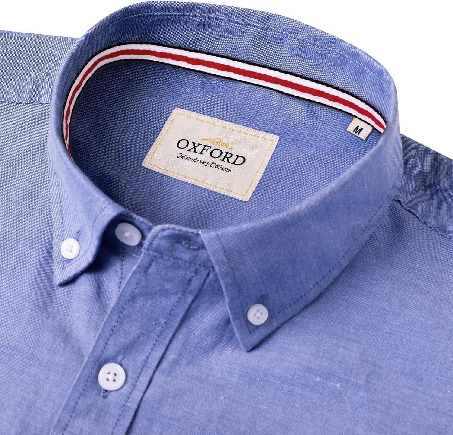 Alimens & Gentle Mens Solid Oxford Shirt Long Sleeve Button Down Shirts with Pocket - Image 3