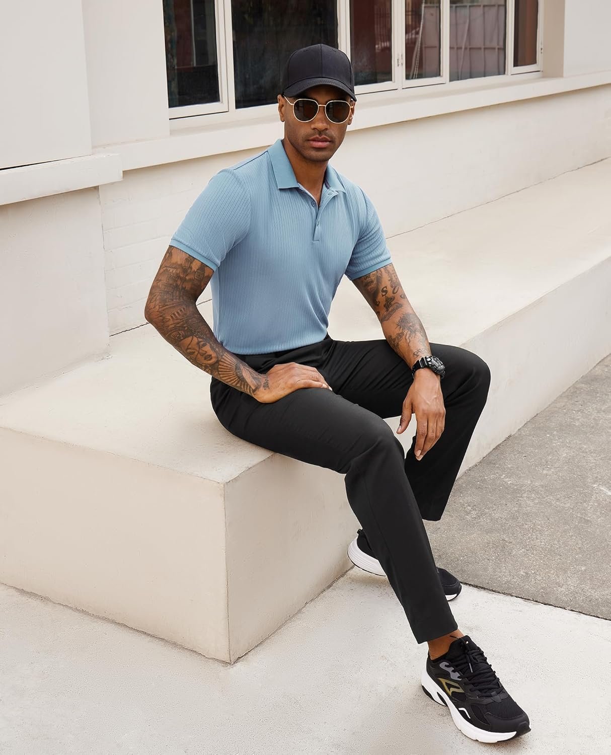 Stretch Polo Shirts for Men Short Sleeve Golf Polo Slim Mens Polo Shirts Dry Fit Polo T Shirts for Men Tennis Polo - Image 6