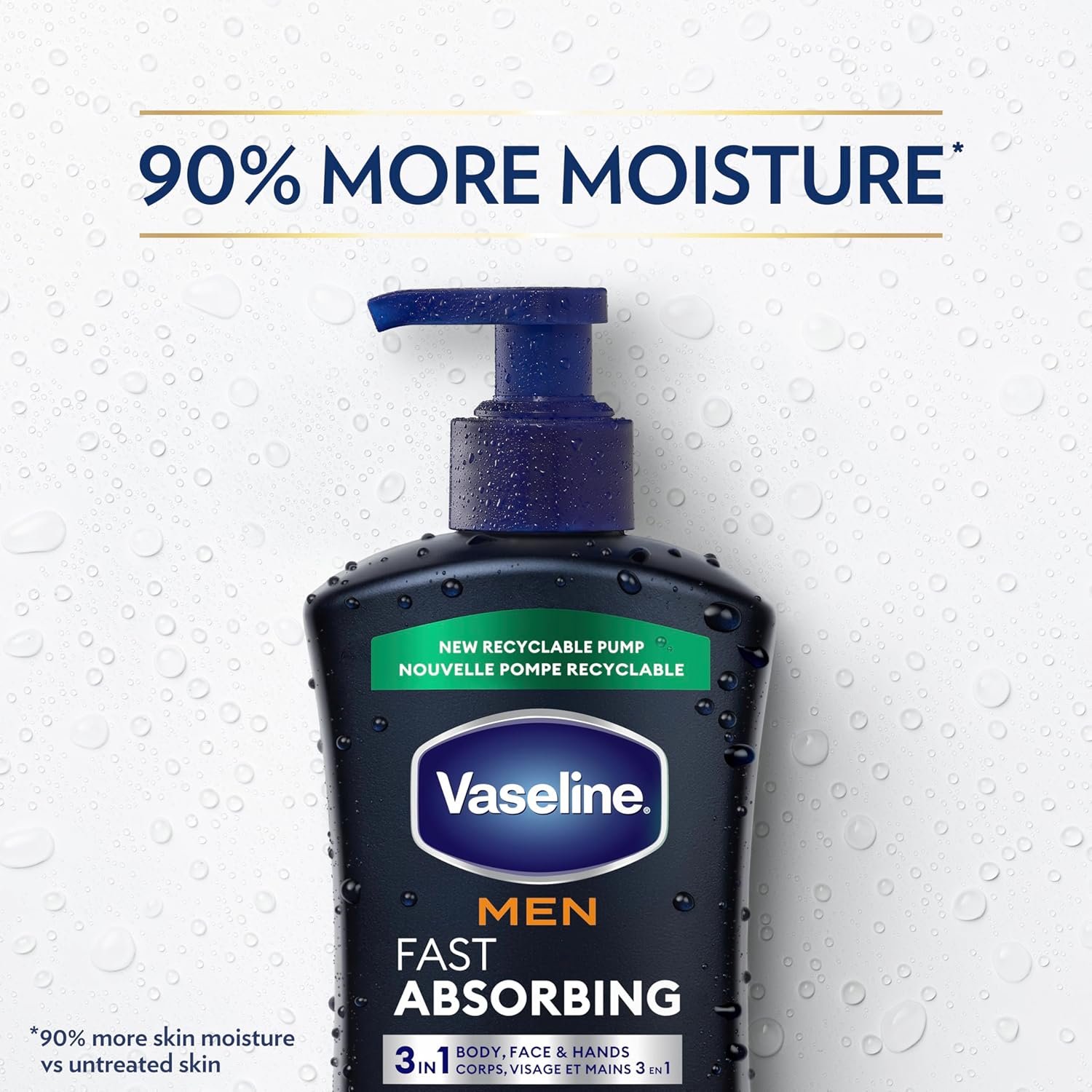 Vaseline Men's Healing Moisture Hand & Body Lotion For Dry or Cracked Skin Fast Absorbing Non-Greasy Lotion for Men 20.3 oz, Pack of 3 - Image 7