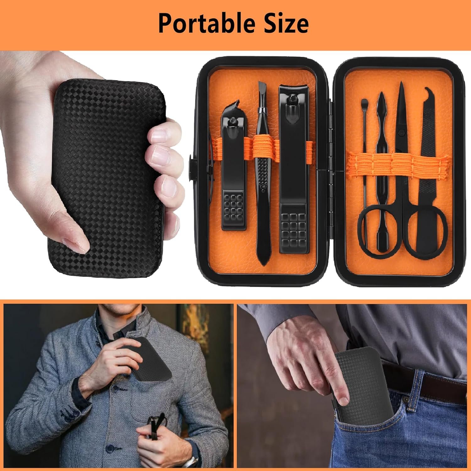 Manicure Set Men Nail Clipper Set Personal Care Nail Grooming Kits Travel Nail Care Set Manicure Nail Clippers Pedicure Kit Basic Nail Care Tools Gift for Men Women - Image 7