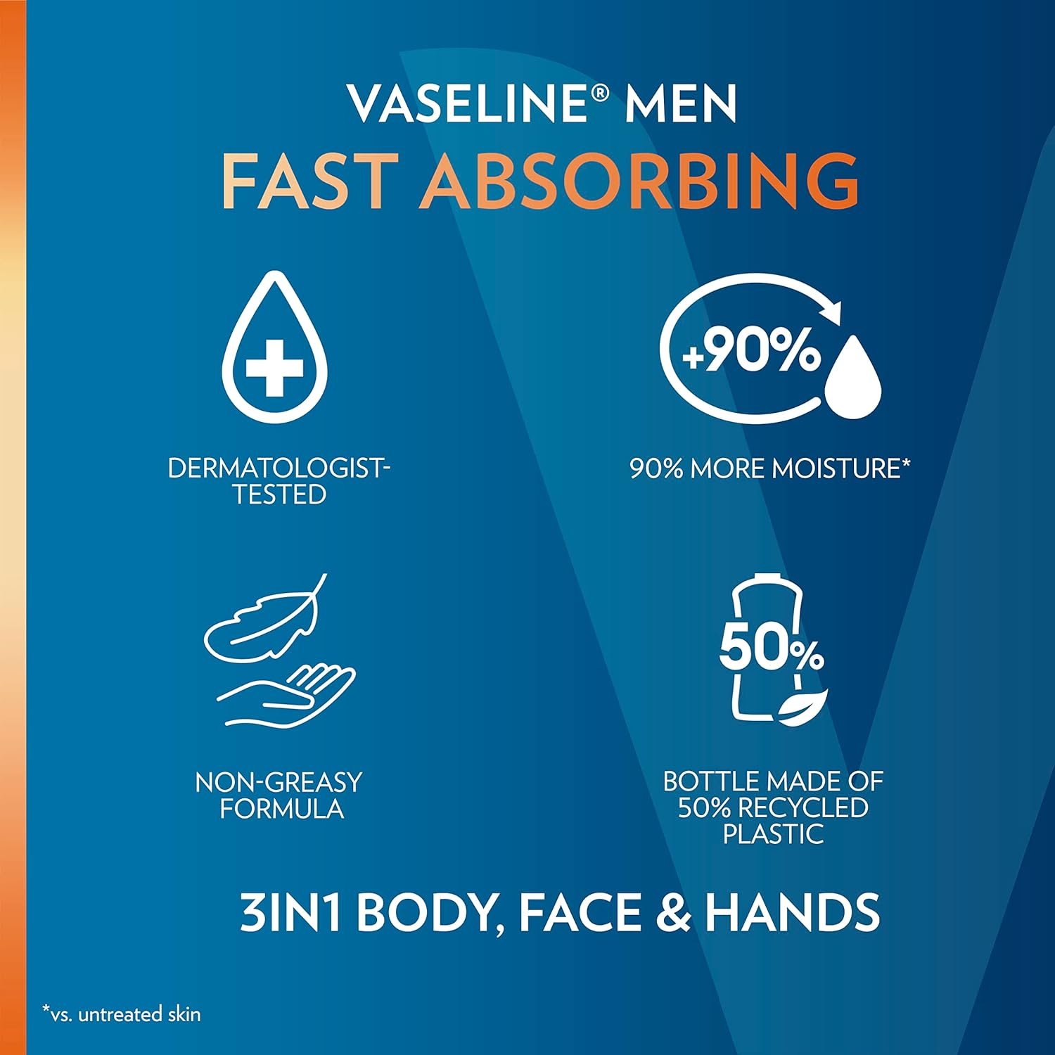 Vaseline Men's Healing Moisture Hand & Body Lotion For Dry or Cracked Skin Fast Absorbing Non-Greasy Lotion for Men 20.3 oz, Pack of 3 - Image 10