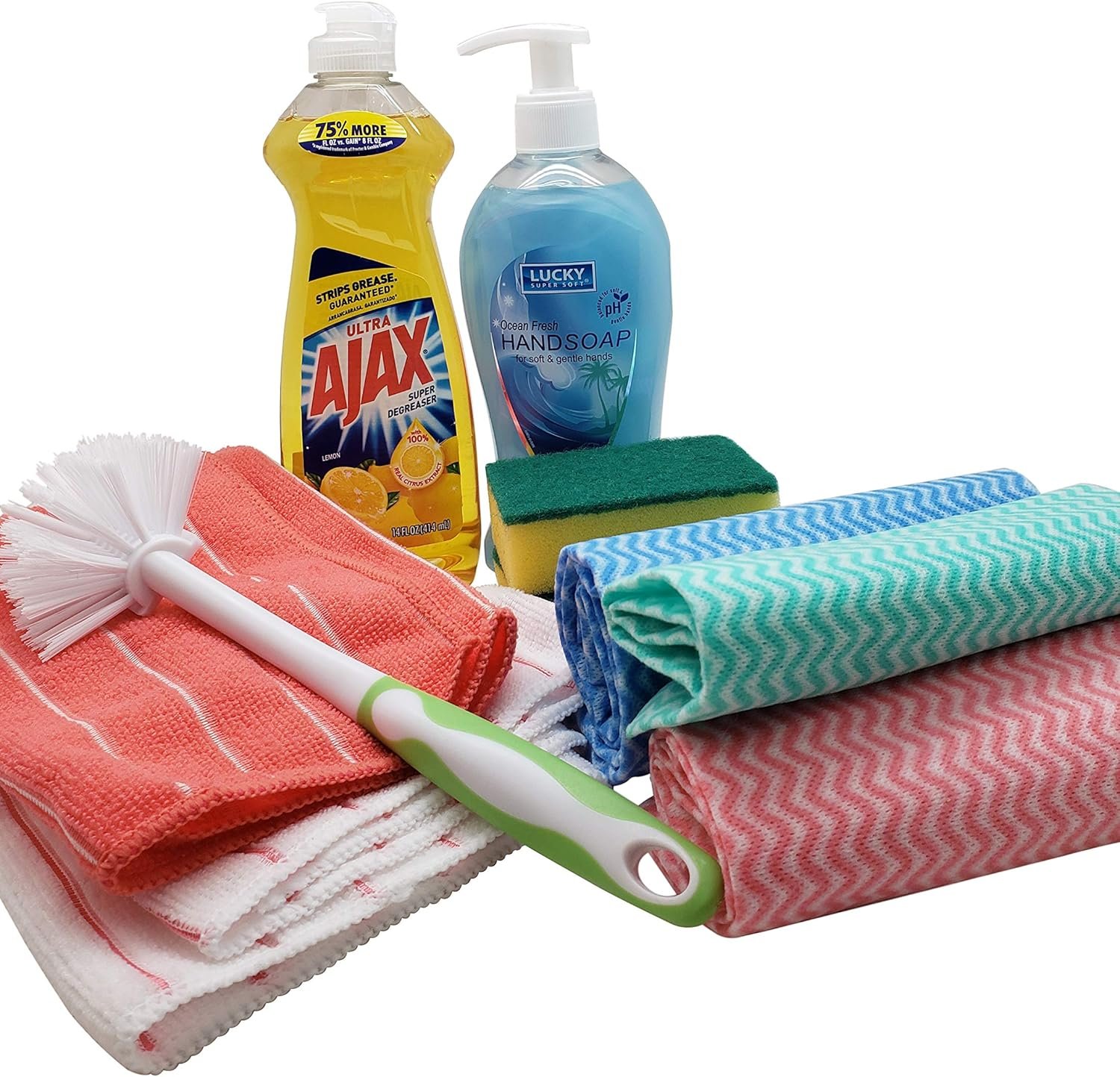 Dorm Room All Inclusive Kitchen Cleaning Kit with Ajax, Sponges, Soap Hand Wash & More - Image 3