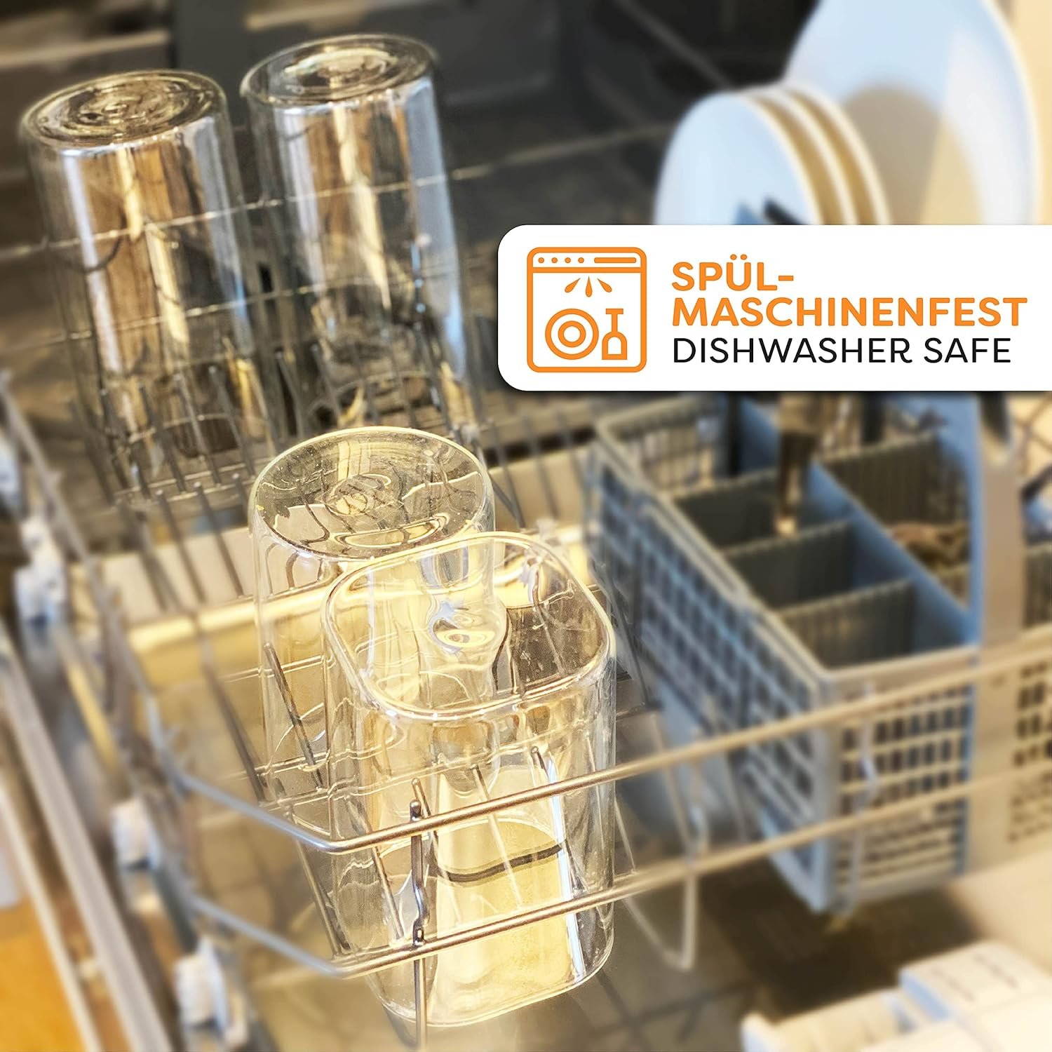 Kitchen Storage Jars 40oz - 4 Airtight Glass Pantry Storage Container with Bamboo Lid - 8 Seals - Food Glass Jars in Borosilicate Glass - Dishwasher Safe - Image 9