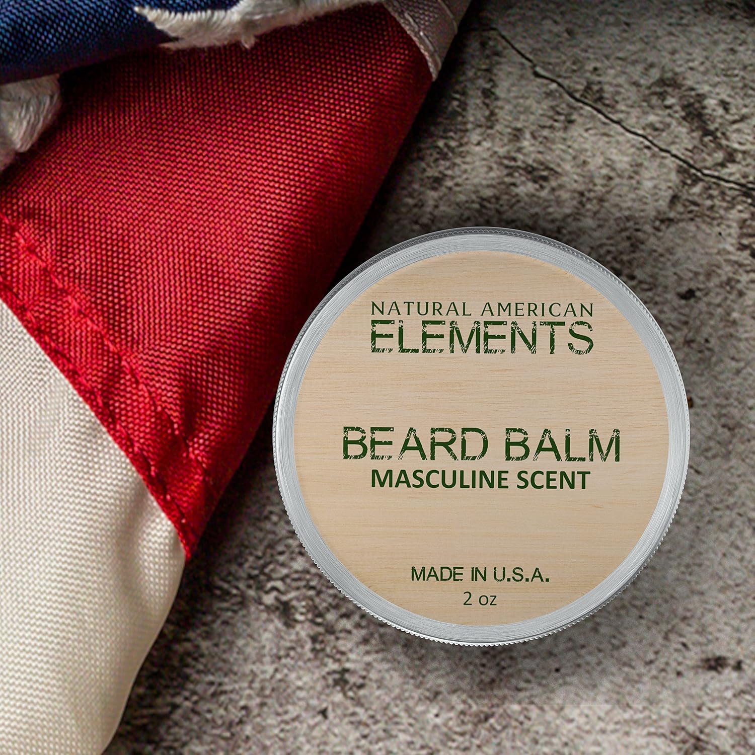 NATURAL AMERICAN ELEMENTS Beard Balm – 100% All Natural, Masculine Scent, Essential Oils with Organic Shea Butter – Moisturizes, Softens & Strengthens - Made in USA – Conditioning Beard Balm, 2 oz - Image 7