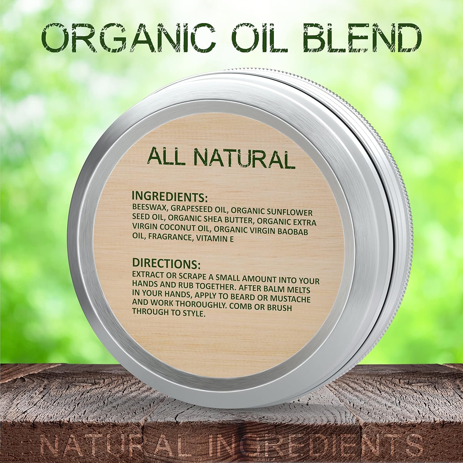 NATURAL AMERICAN ELEMENTS Beard Balm – 100% All Natural, Masculine Scent, Essential Oils with Organic Shea Butter – Moisturizes, Softens & Strengthens - Made in USA – Conditioning Beard Balm, 2 oz - Image 6