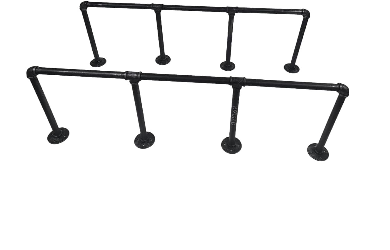 3 level Wall Mounted Iron Floating Pipe Shelves/Racks/Storage/Bookcases, DIY Open Bookshelves/Shelving for Kitchen/Office, Retro Black,(4-Tier Shelf Brackets,Not Include Planks) - Image 9