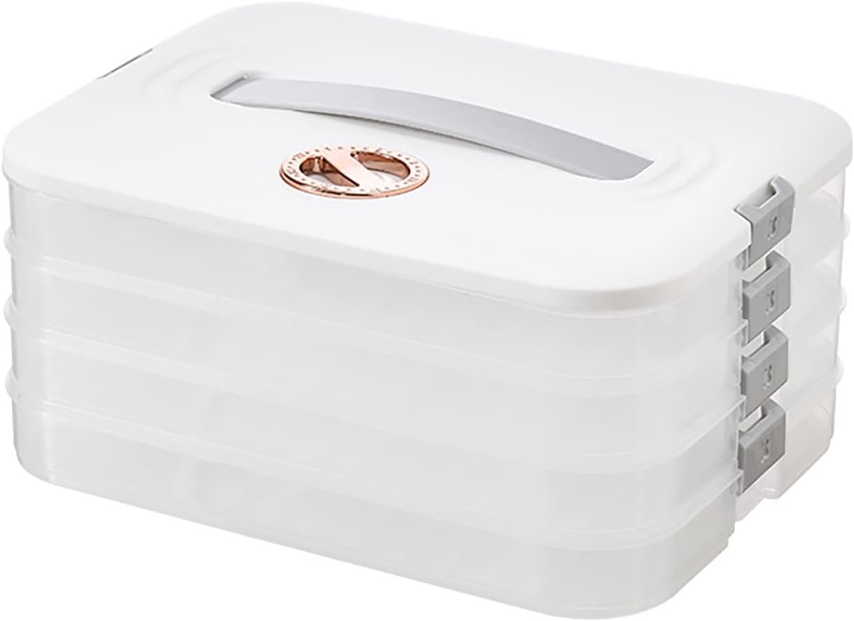 4-Layer Food Storage Containers with Lids Dumpling Storage Box,Good Sealing,Stackable Food Containers - Image 2