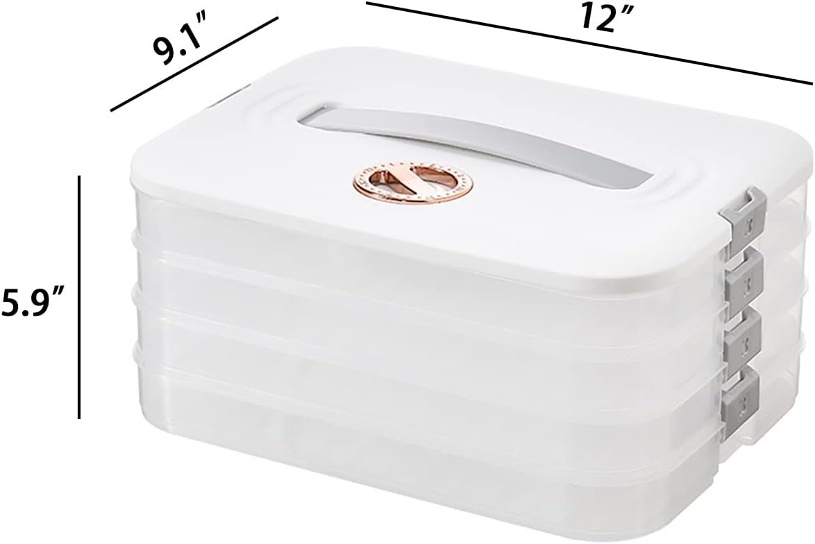 4-Layer Food Storage Containers with Lids Dumpling Storage Box,Good Sealing,Stackable Food Containers - Image 3