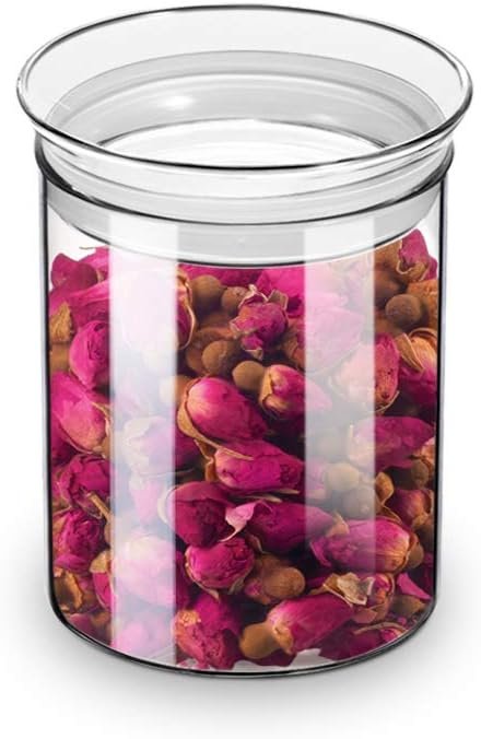 ZENS Airtight Glass Jar Container,15 Fluid Ounce Clear Glass Canister with Lid, Food Storage Jars for Kitchen Spice or Loose Tea,450ml - Image 2