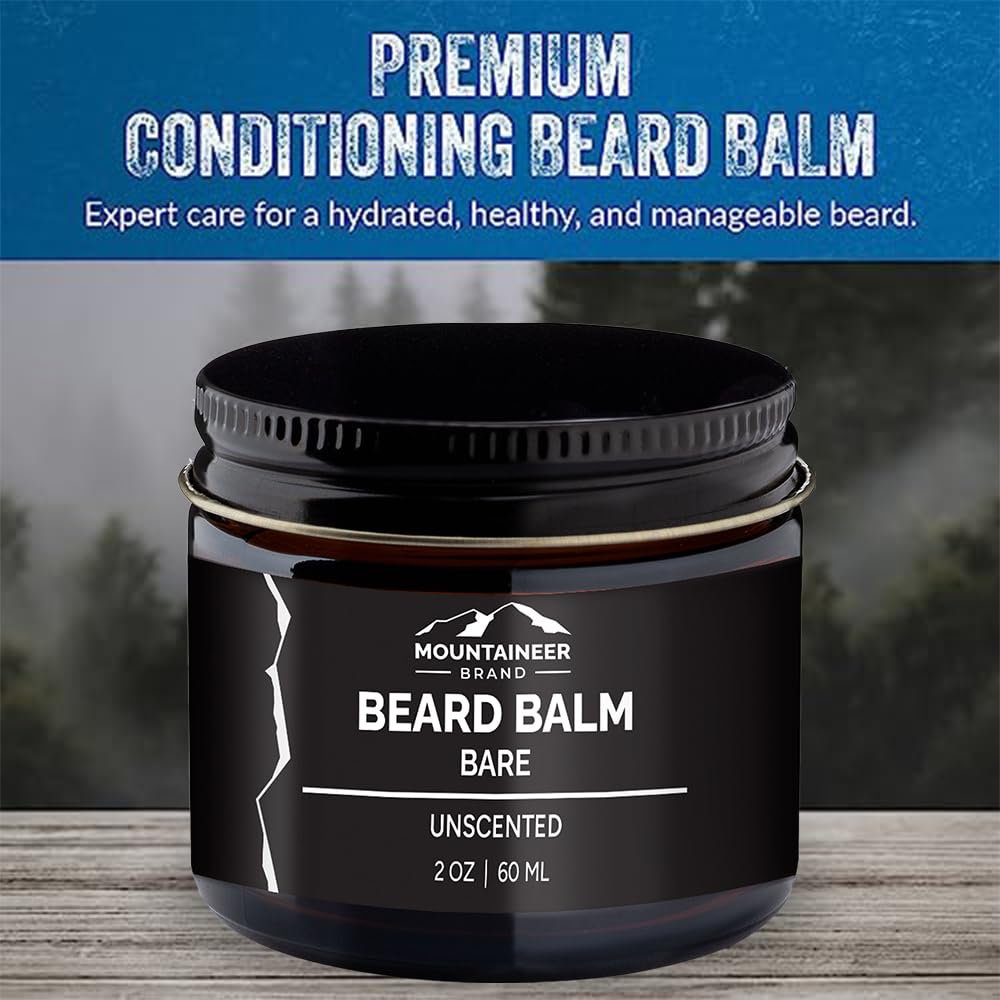 Mountaineer Brand Beard Balm for Men | All Natural Leave-In Conditioner to Moisturize Dry Itchy Skin | Beard Butter Hydrates, Softens and Tames Flyaway Hair | Adds Shine | Bare (Unscented) 2oz - Image 3