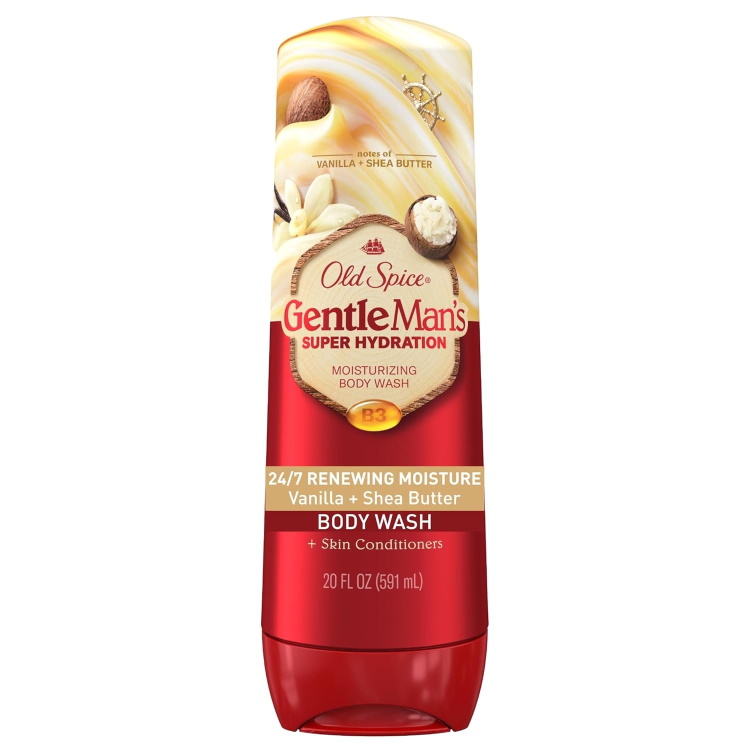 Old Spice Body Wash GentleMan’s Super Hydration for Men, 24/7 Renewing Moisture, Gentle on Skin, Vanilla + Shea Scent, 20 fl oz - Image 2