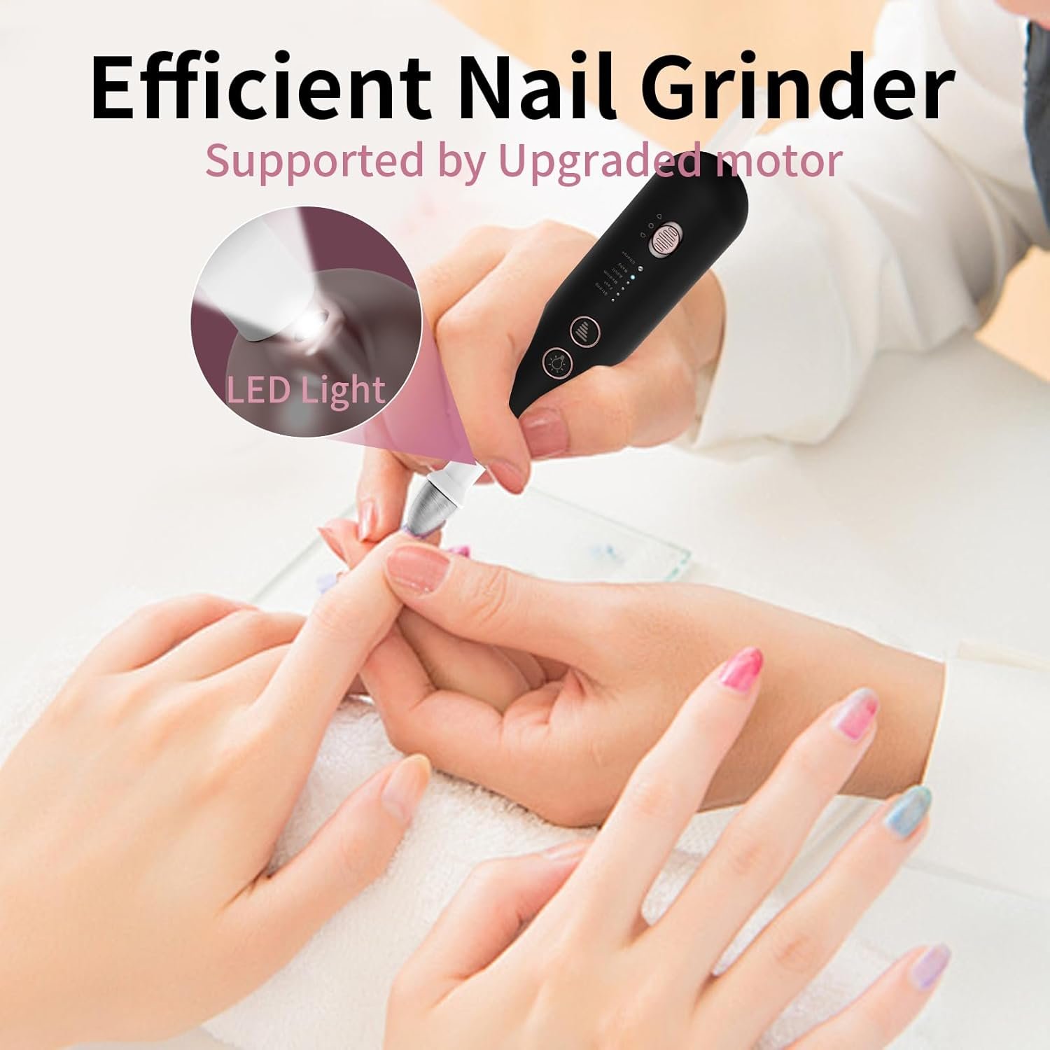 Professional Manicure Pedicure Kit, Cordless Electric Nail File Set, Rechargeable Pedicure Tools for feet, 5 Speeds Hand Foot Care Nail Drill for Thick Nail Toenail Cuticle Women Men Baby Pets - Image 7