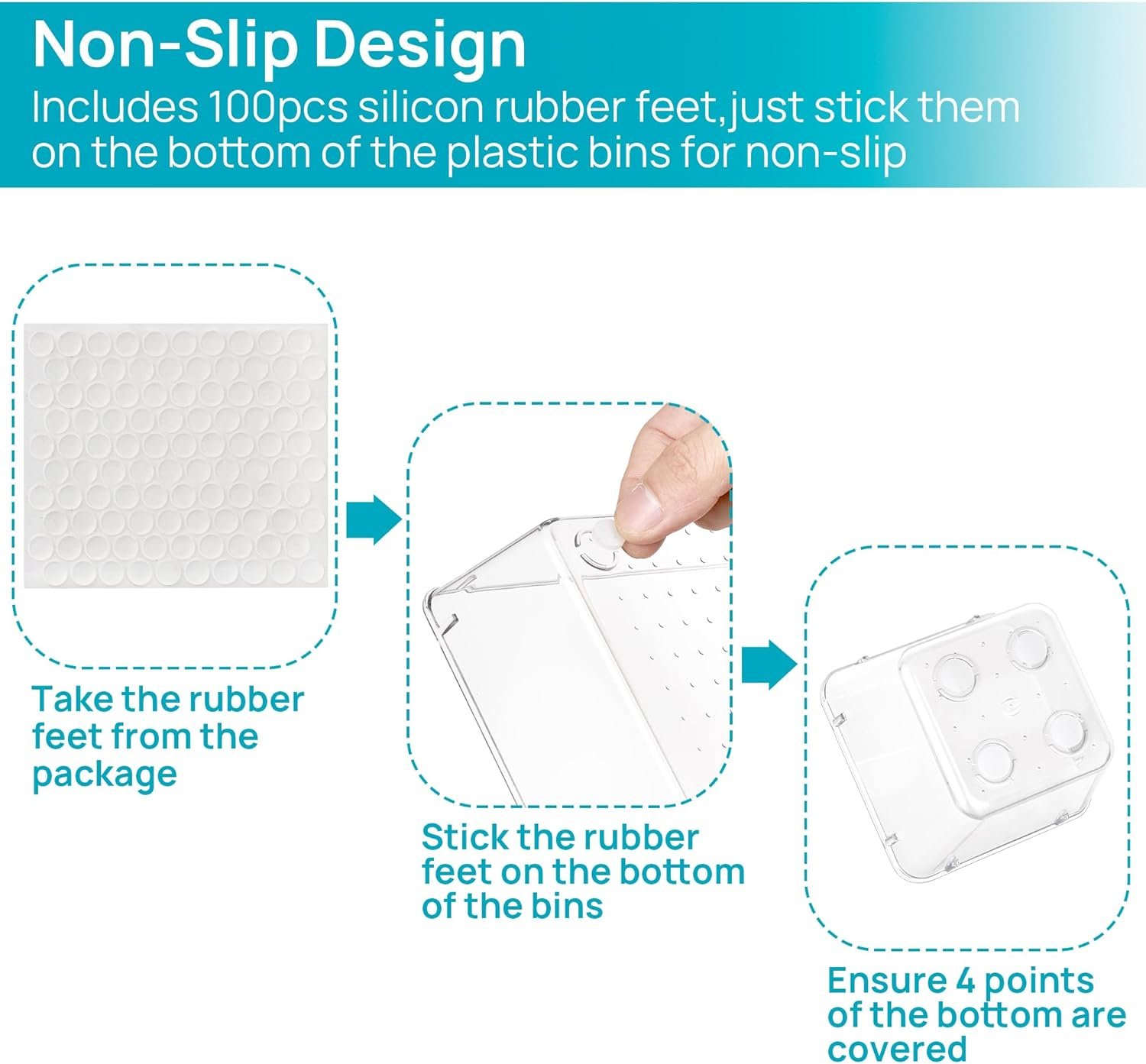 Vtopmart 25 PCS Clear Plastic Drawer Organizers Set, 4-Size Versatile Bathroom and Vanity Drawer Organizer Trays, Storage Bins for Makeup, Bedroom, Kitchen Gadgets Utensils and Office - Image 5