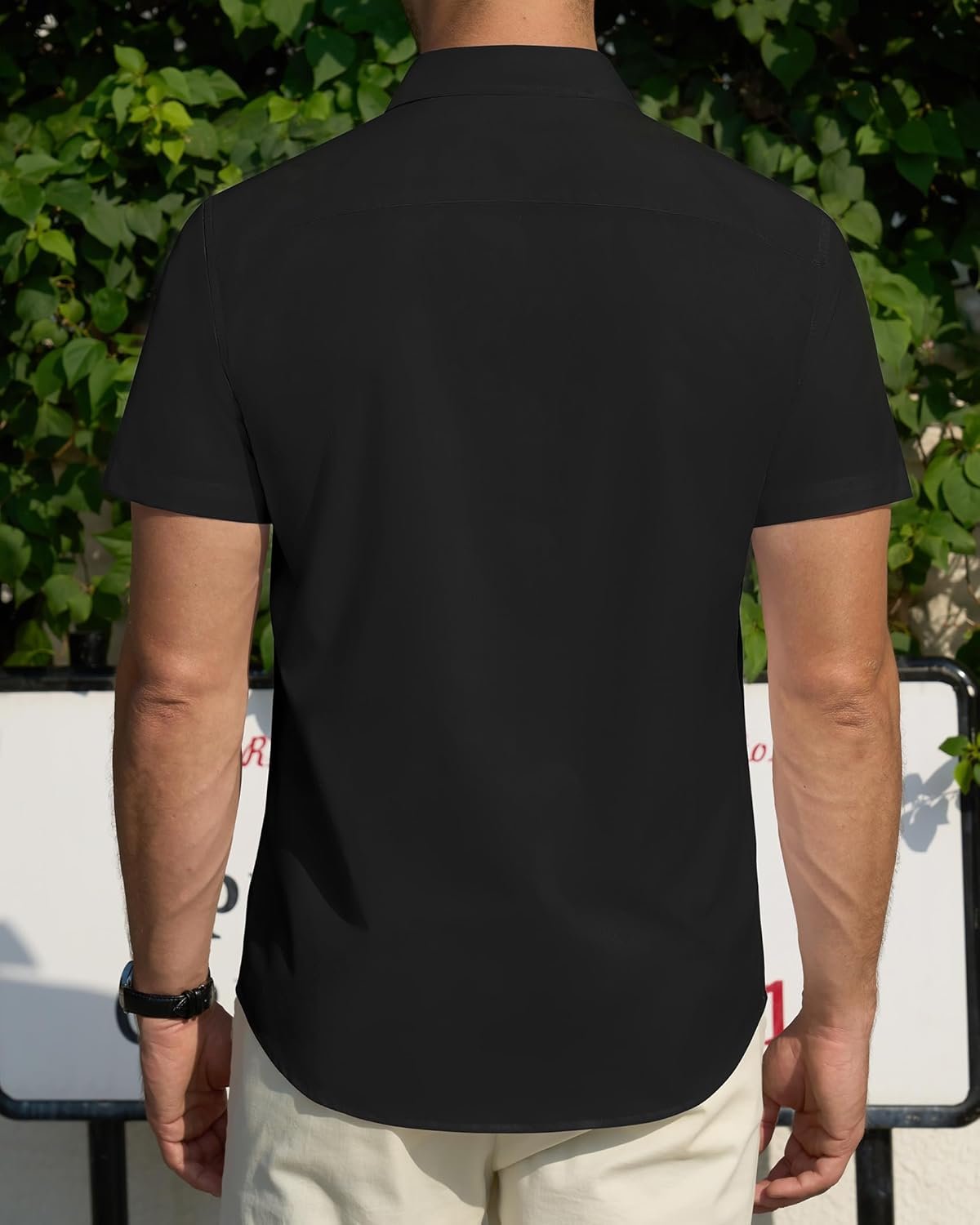 J.VER Men's Short Sleeve Dress Shirts Stretch Stain Shield Casual Button Down Shirts Solid Formal Shirt - Image 4