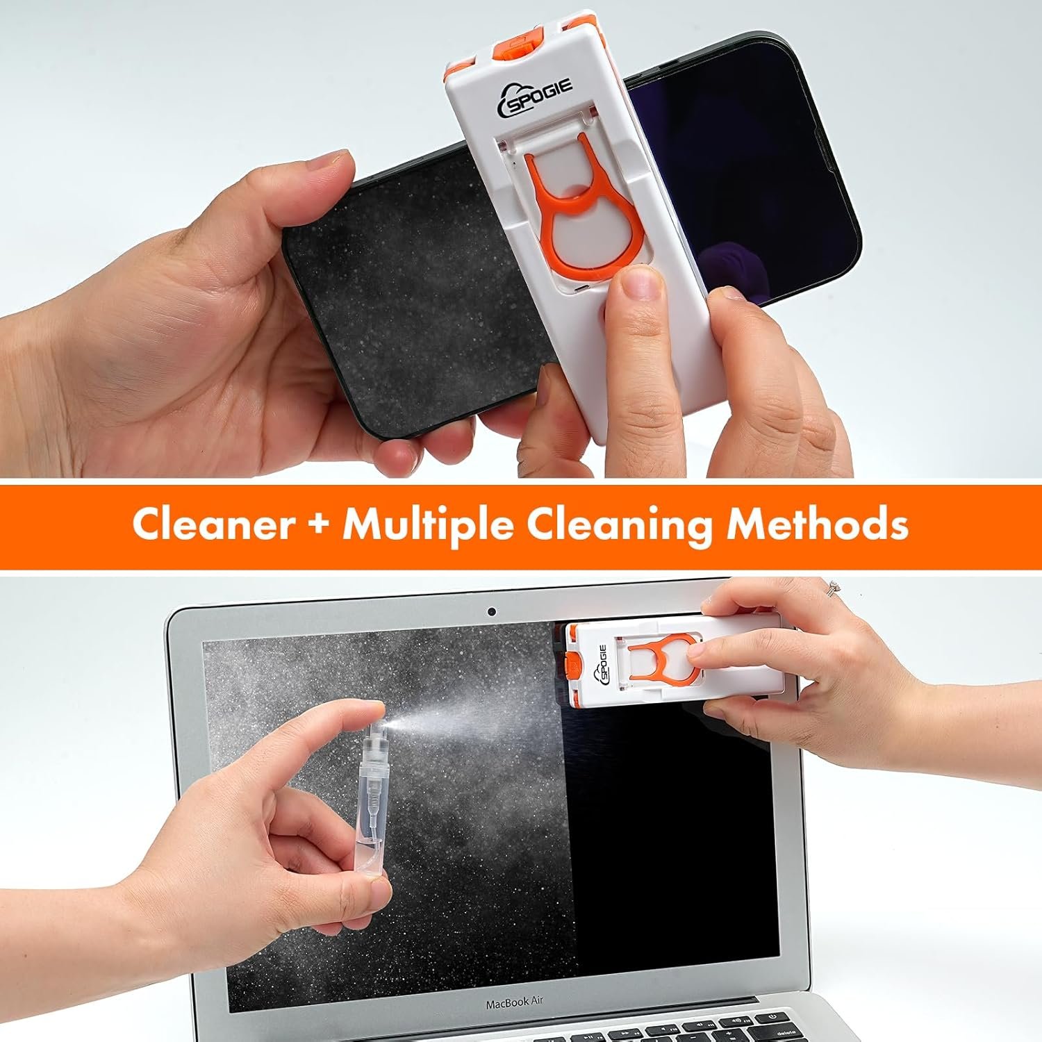 11-in-1 Keyboard Cleaning Kit, Laptop Cleaning Kit Keyboard Brush Cleaner Electronics Cleaner for Cell Phone/Earbuds/Camera Lens/Computer with Multifunctional Cleaning Tool (Orange) - Image 5